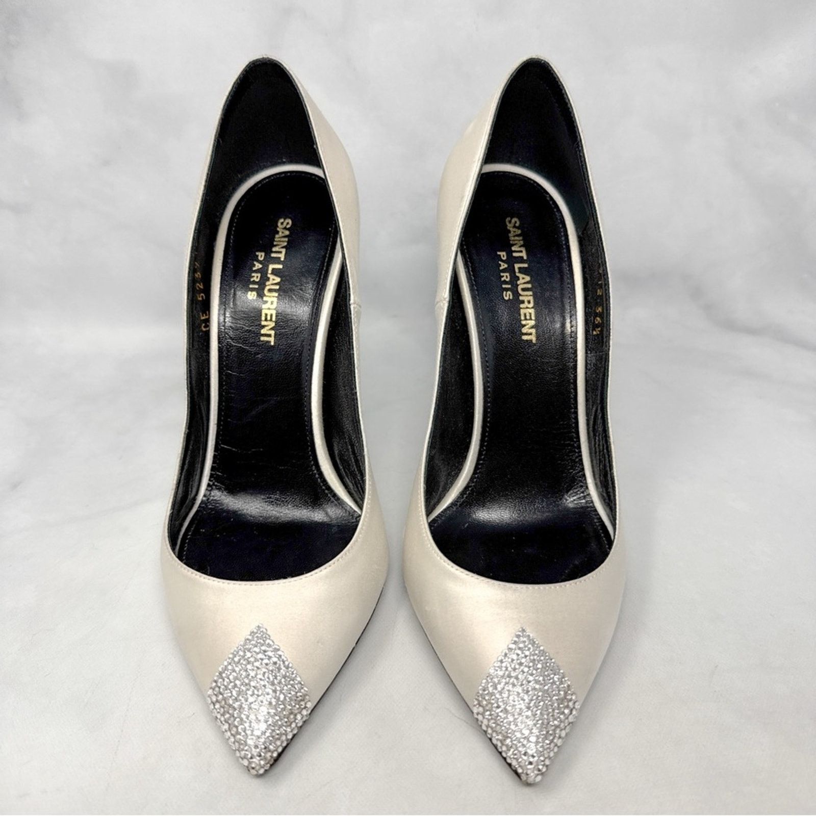 Saint Laurent Paris Saint Laurent Tower 110 Strass Silk Satin Pointed Toe Heels Size US 6.5 / IT 36.5 - 4 Thumbnail