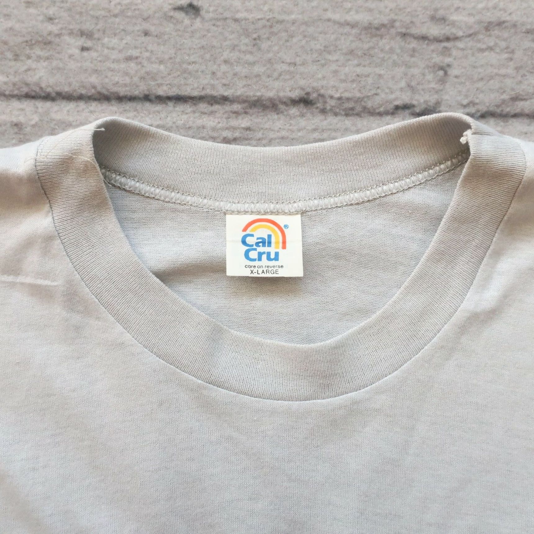 Vintage VINTAGE Cal Cru Tshirt Mens Adult X-Large Grey 80s 1986 Partner Material ABC Made in USA Single Stitch Shirt Size US XL / EU 56 / 4 - 6 Thumbnail