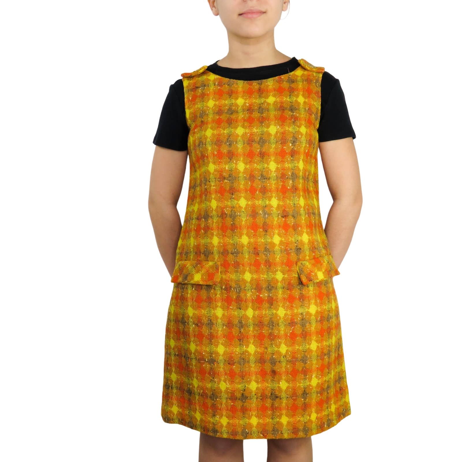 70s checkered dress best sale