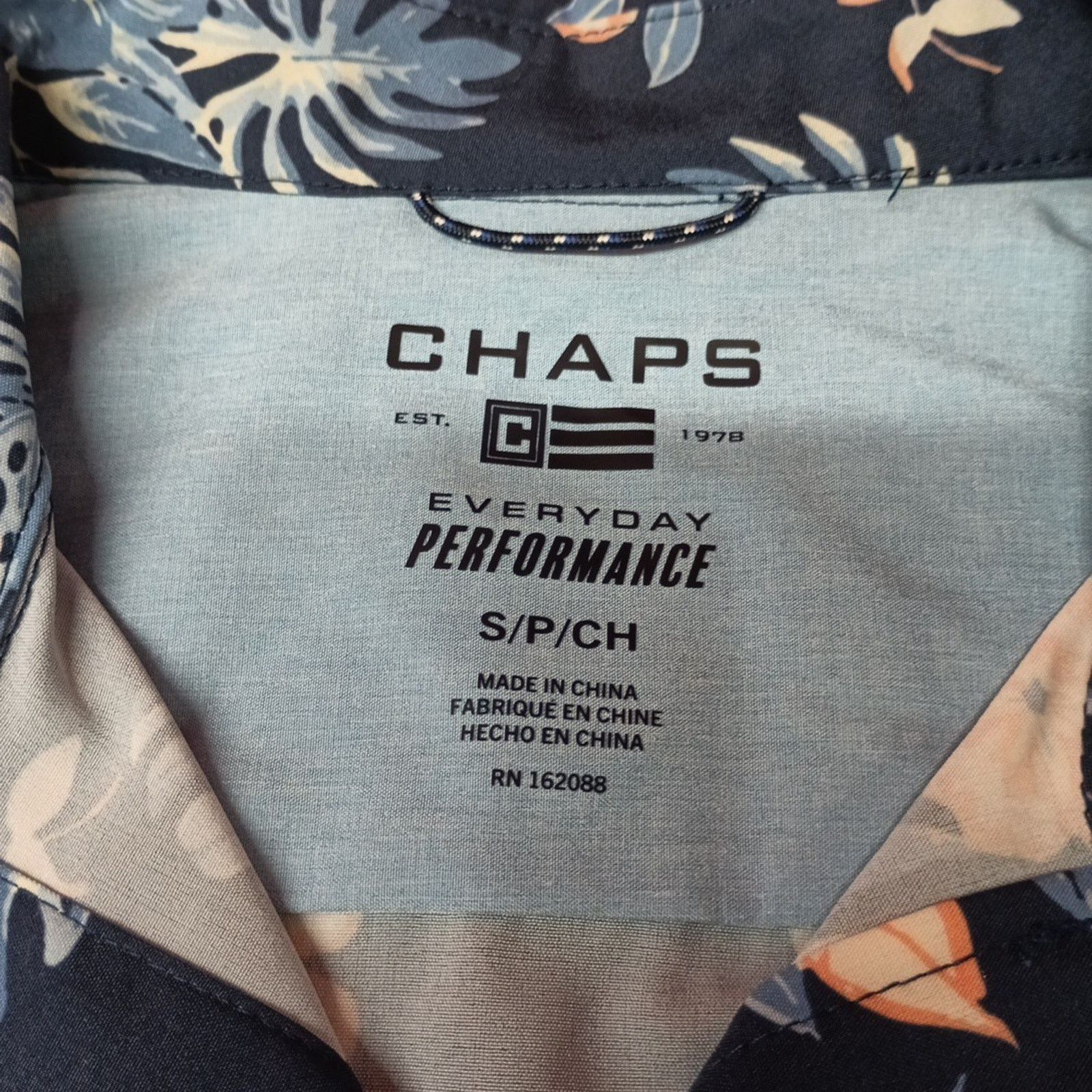 Chaps Chaps Woven Shirt Men's Size S Blue Floral Stretch UPF 50 Size US S / EU 44-46 / 1 - 4 Thumbnail