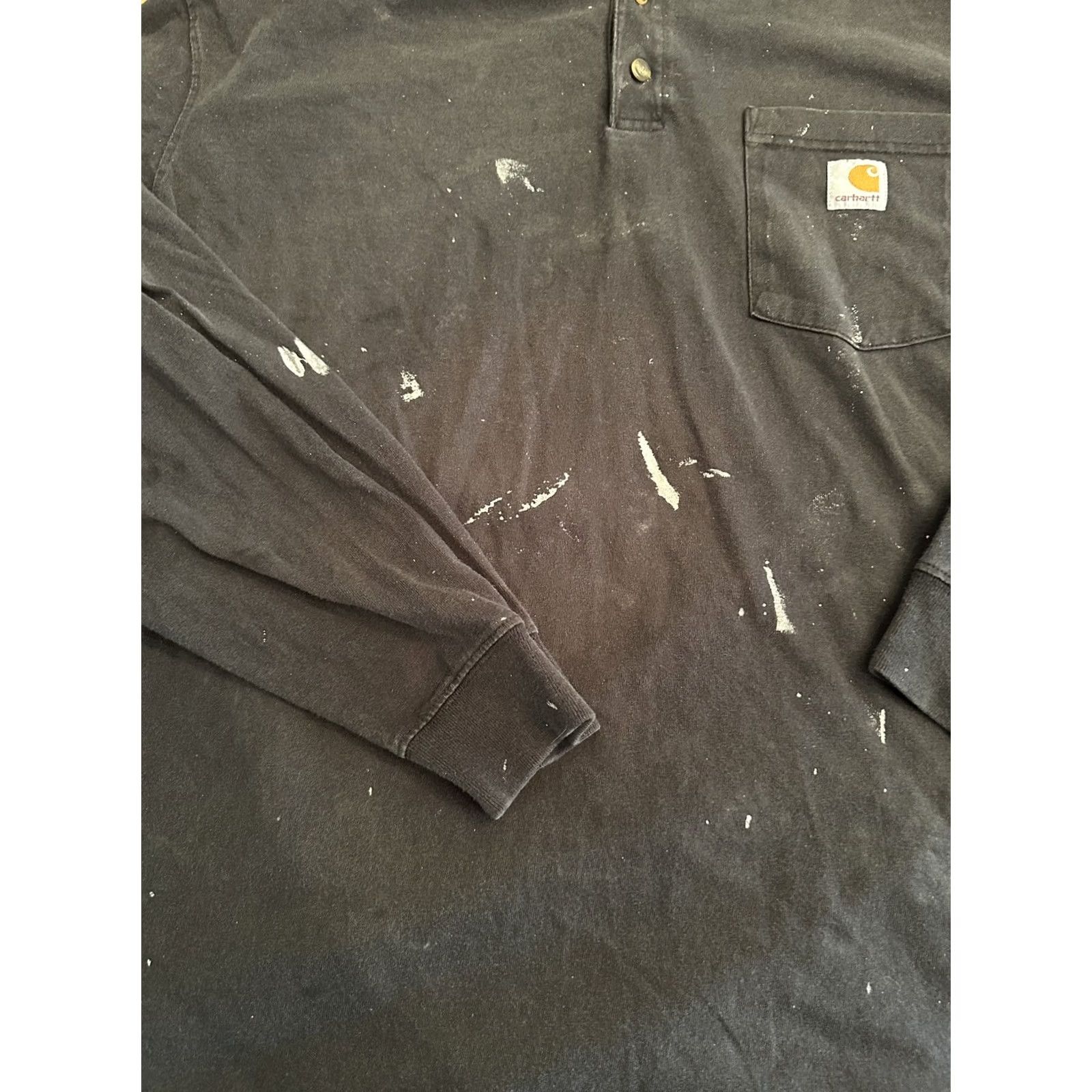 Carhartt Carhartt Pocket Tee Shirt 2XL Long Sleeve Regular Fit Black Distressed Men Size US XXL / EU 58 / 5 - 2 Thumbnail