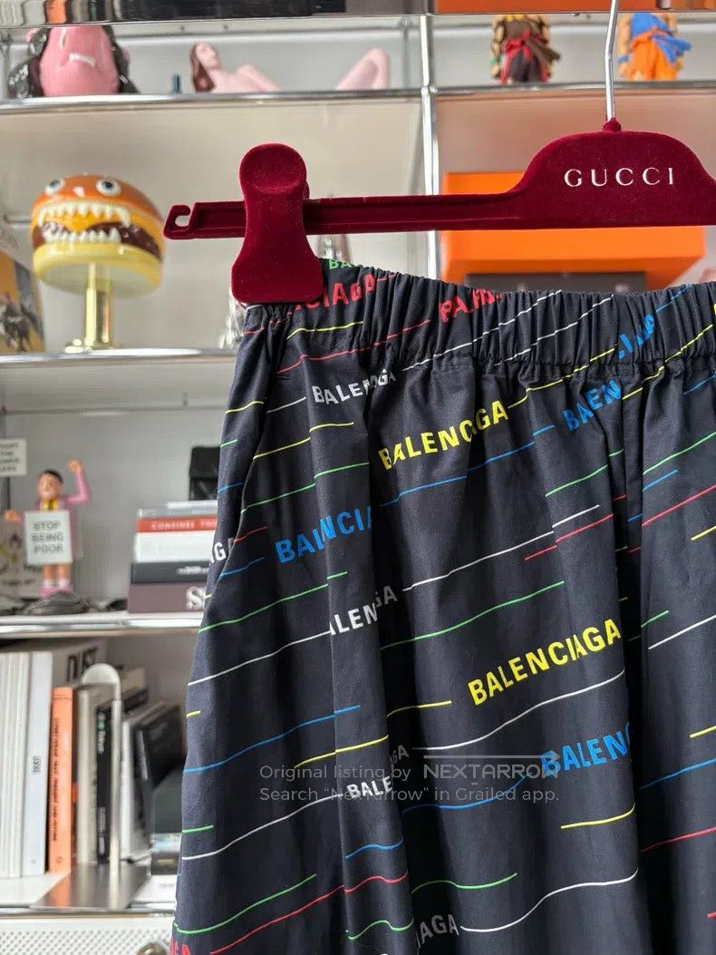 Balenciaga Balenciaga Rainbow Logo Elastic Waist Pants, Size 36 Size US 36 / EU 52 - 2 Thumbnail