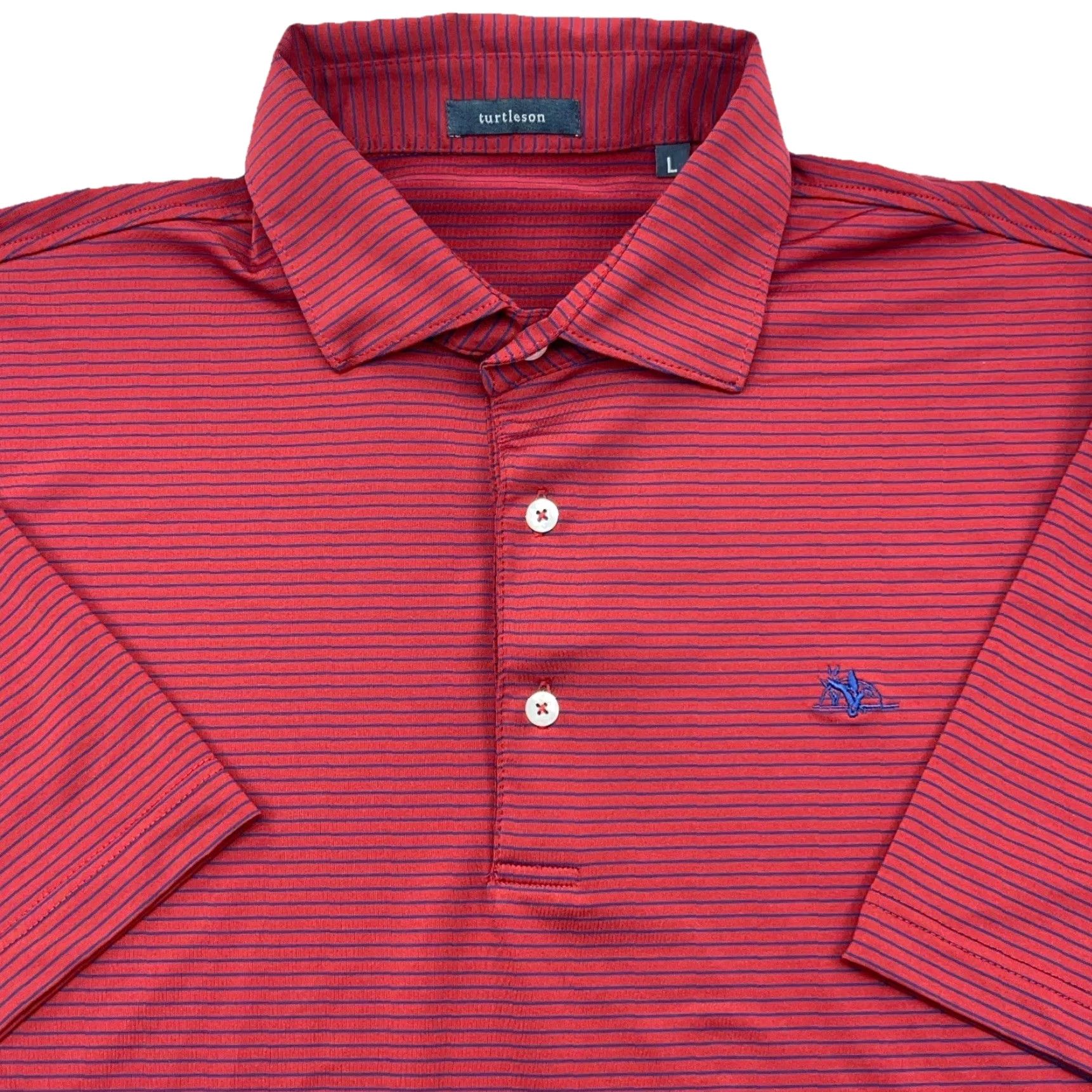Vintage Turtleson Polo Shirt Men L Red Striped Performance Quick Dry Golf Club Shirt Polo Men's Red Striped Quick Dry Performance Golf Club Size US L / EU 52-54 / 3 - 2 Thumbnail