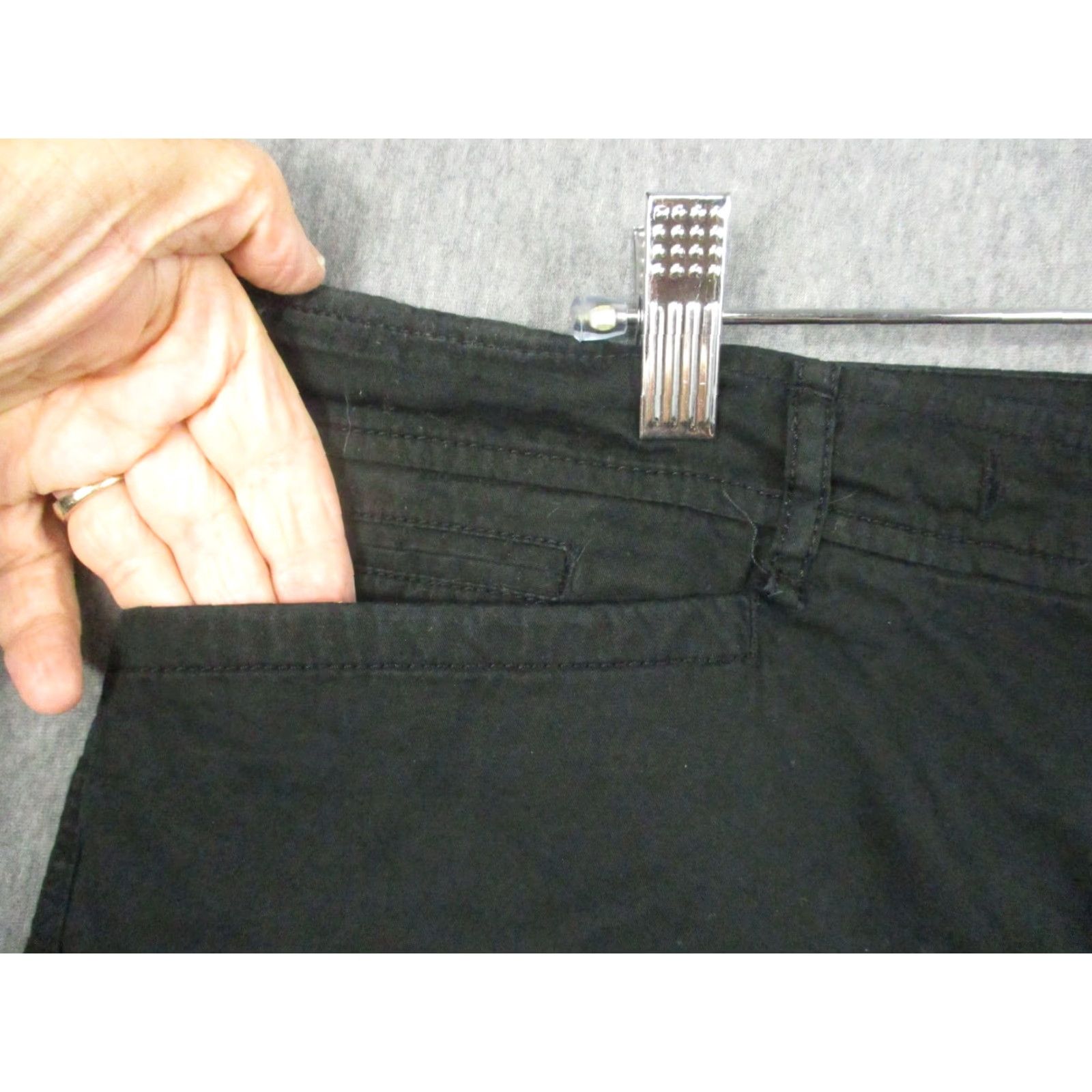Ralph Lauren Lauren Jeans Co Shorts Womens 12P Petite Black Flat Front Chino Casual Classic Twill 100% Cotton Size 34" / US 12 / IT 48 - 2 Thumbnail