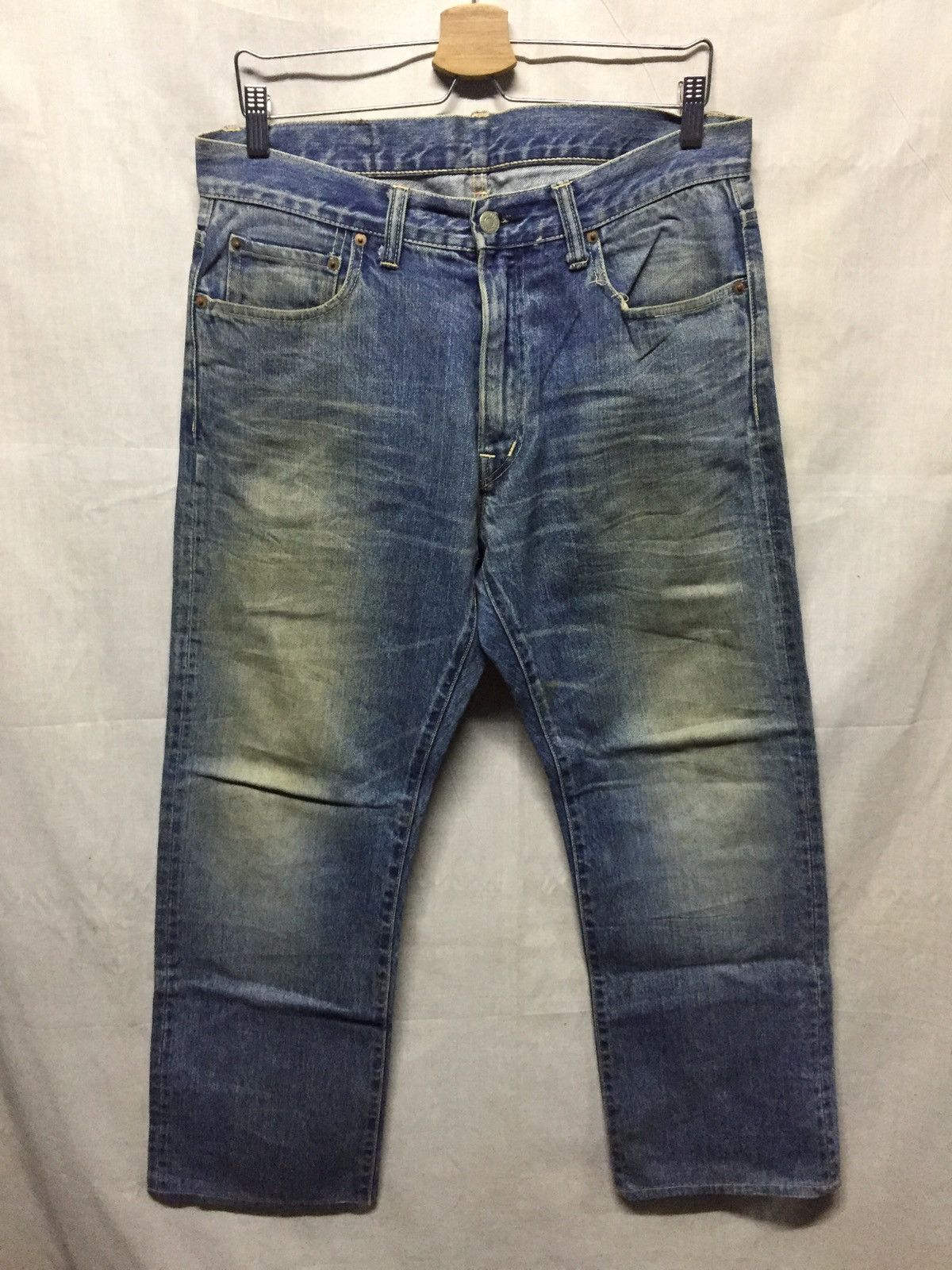 Blue Blue Japan × HOLLYWOOD RANCH MARKET Blue Blue Japan Distressed Denim Size US 33 - 2 Thumbnail