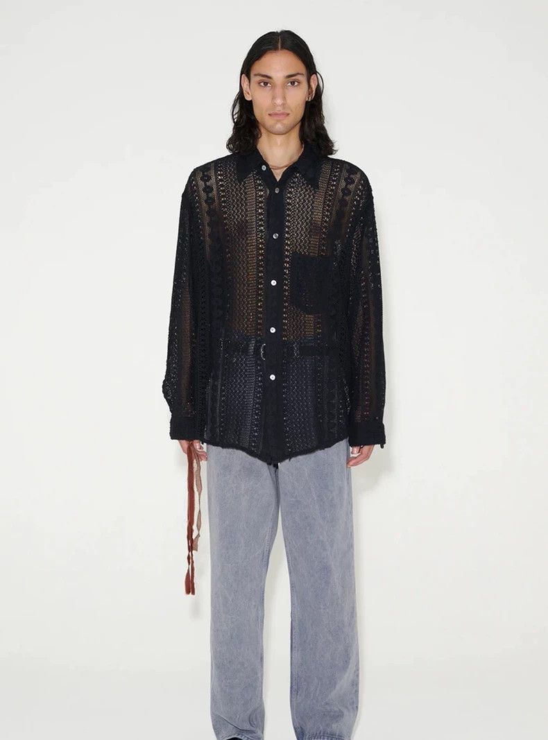 Our Legacy Our Legacy size48 Half sheer lace shirt Size US M / EU 48-50 / 2 - 6 Thumbnail