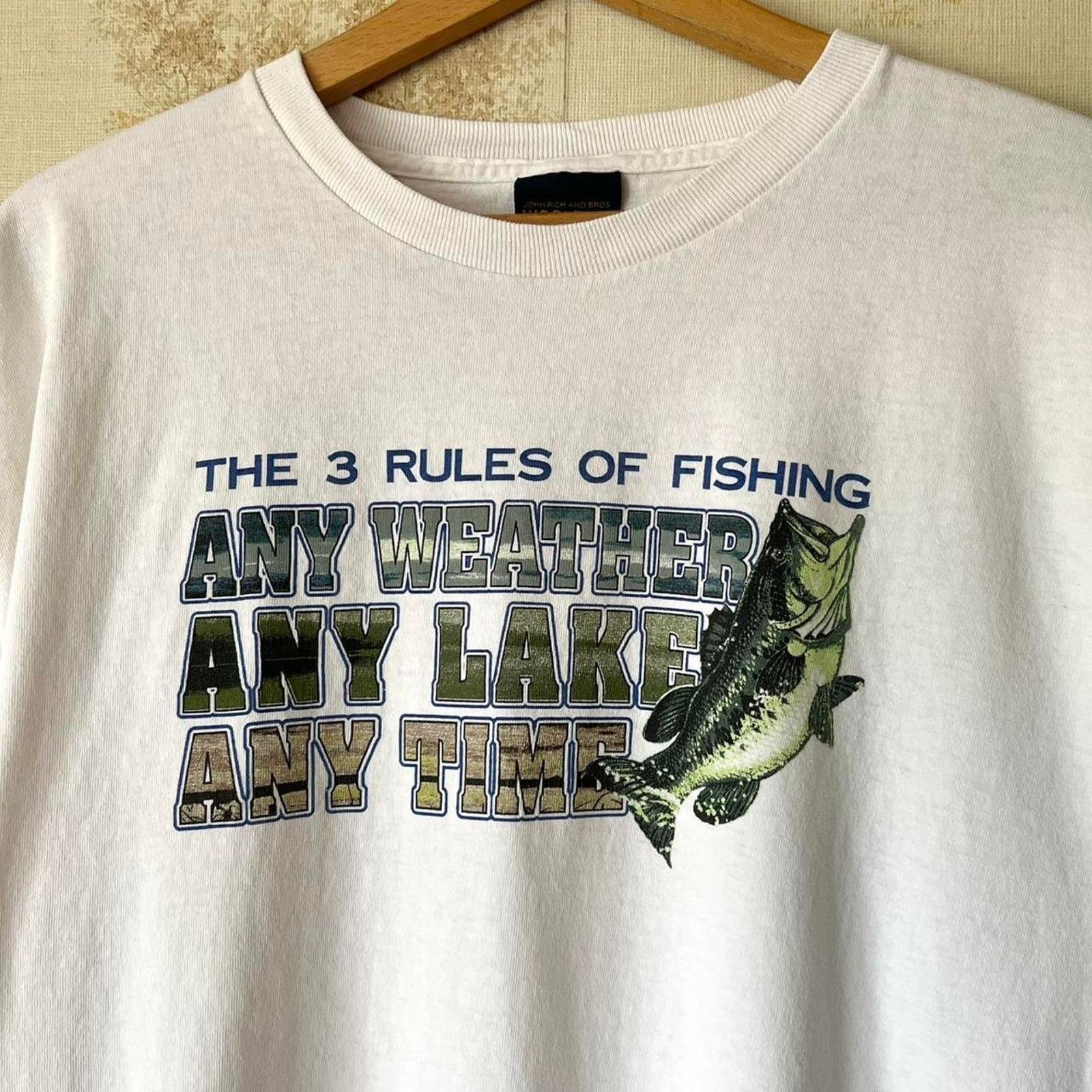Woolrich Woolen Mills 90s Woolrich T-Shirt | 3 Rules of Fishing | USA Made | XL Size US XL / EU 56 / 4 - 1 Thumbnail
