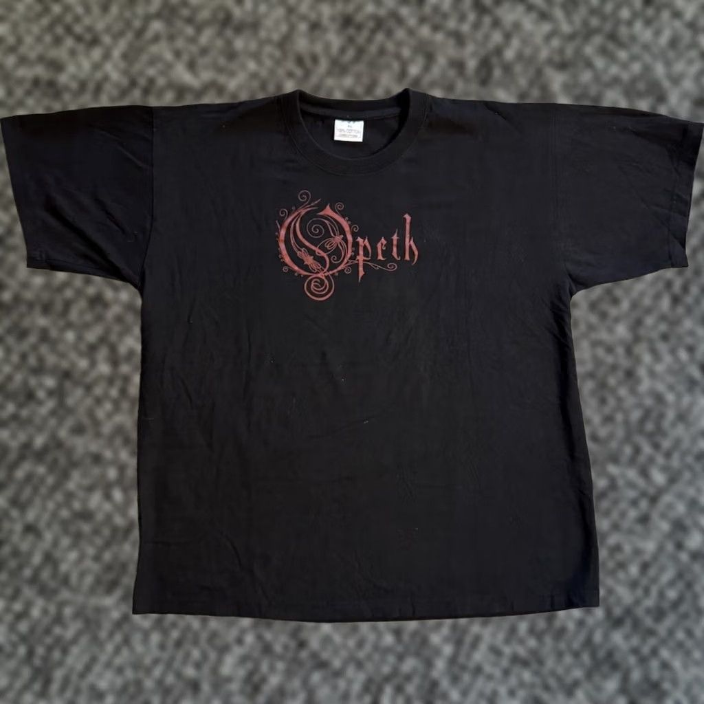 Vintage VINTAGE Opeth Profondo Rosso T Shirt XL Black Short Sleeve Crew Neck Dream Theater Katatonia Metal Logo Graphic Print 2000s Men/Unisex T-Shirt Size US XL / EU 56 / 4 - 1 Thumbnail