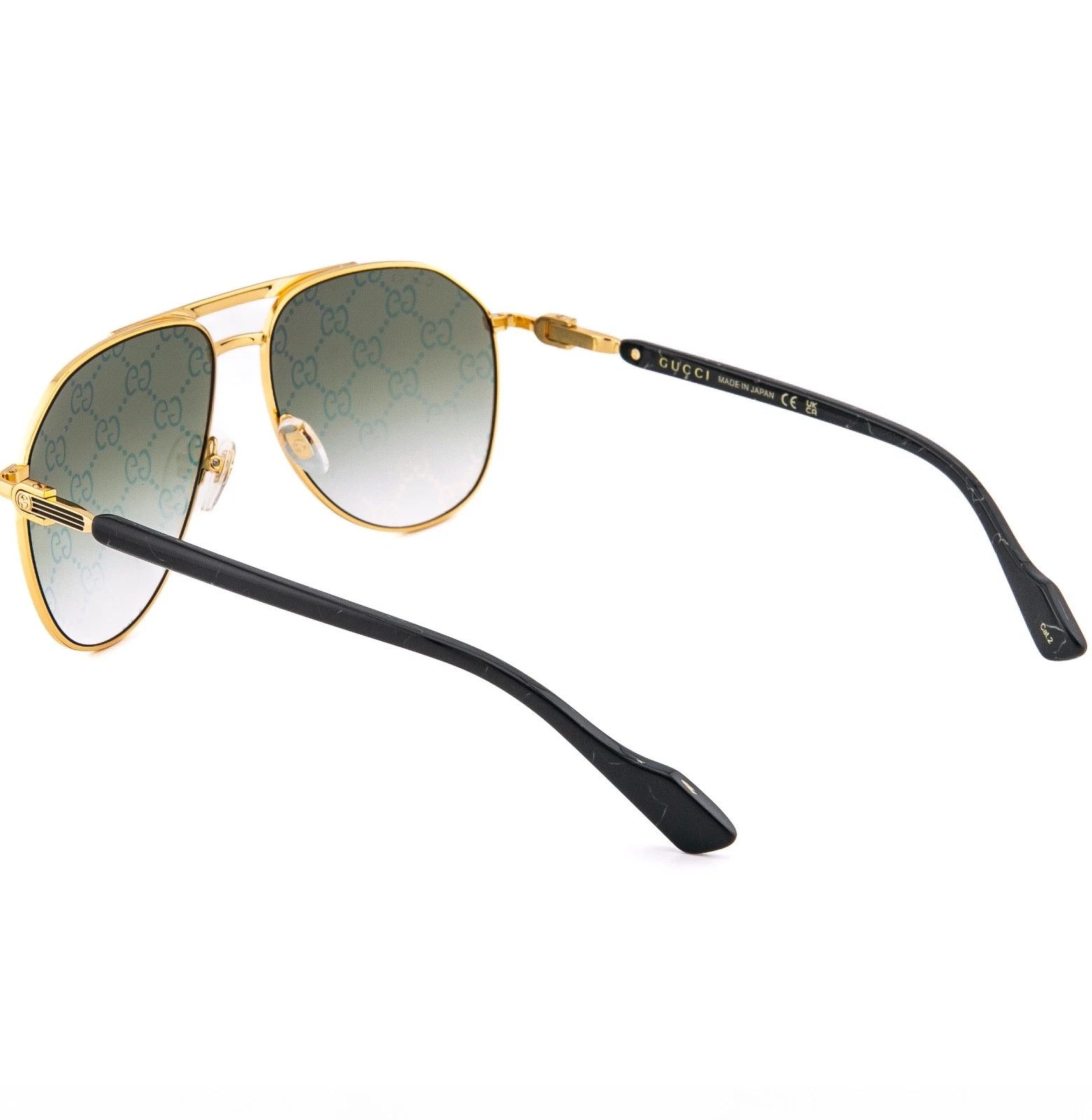 Gucci GUCCI 1220 Gg1220S Gold Green Mirror Aviator Sunglass 004 Size ONE SIZE - 3 Thumbnail