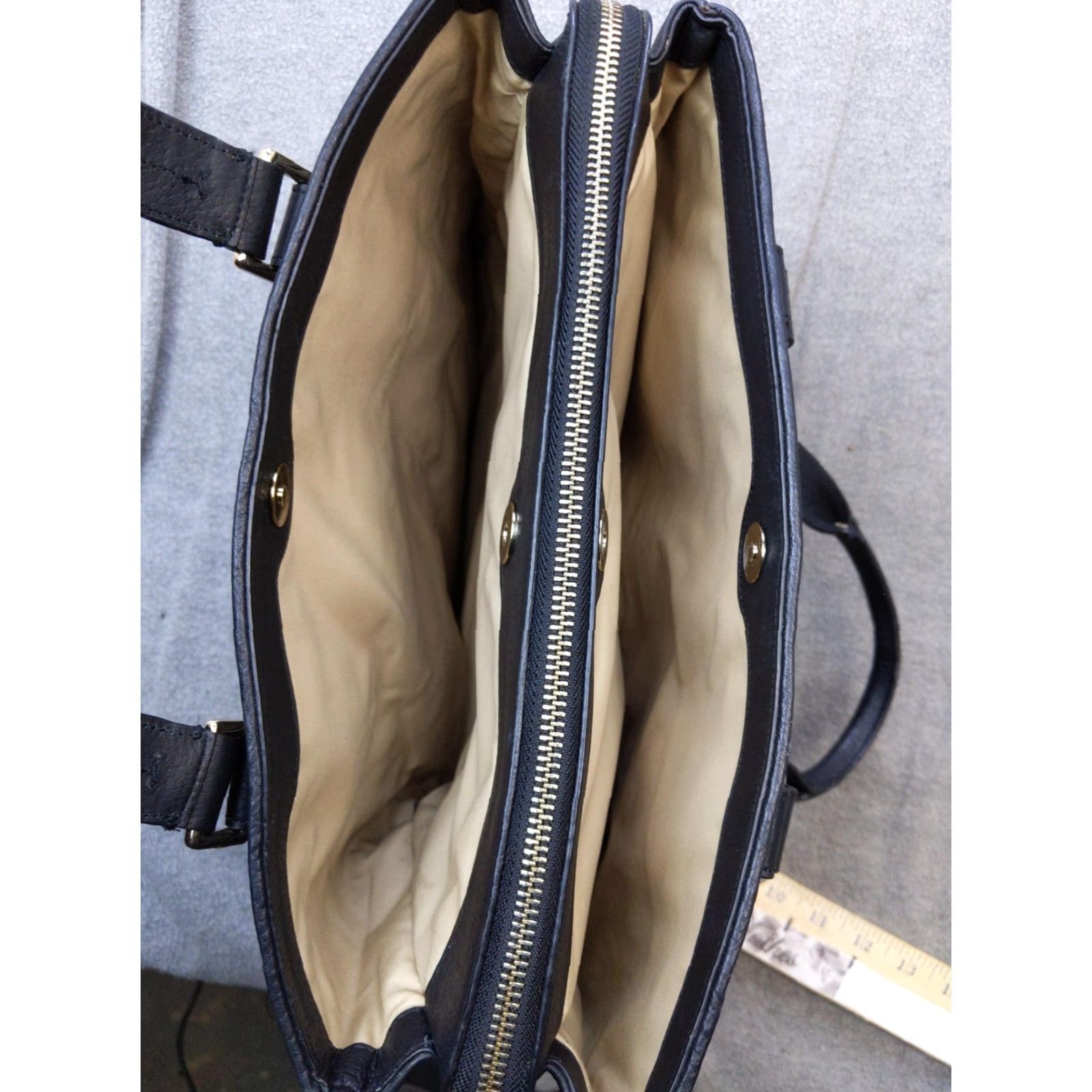 Cole Haan Cole Haan Tote Bag Womens Medium Black Leather Woven Basket Weave Shoulder Purse Size ONE SIZE - 6 Thumbnail