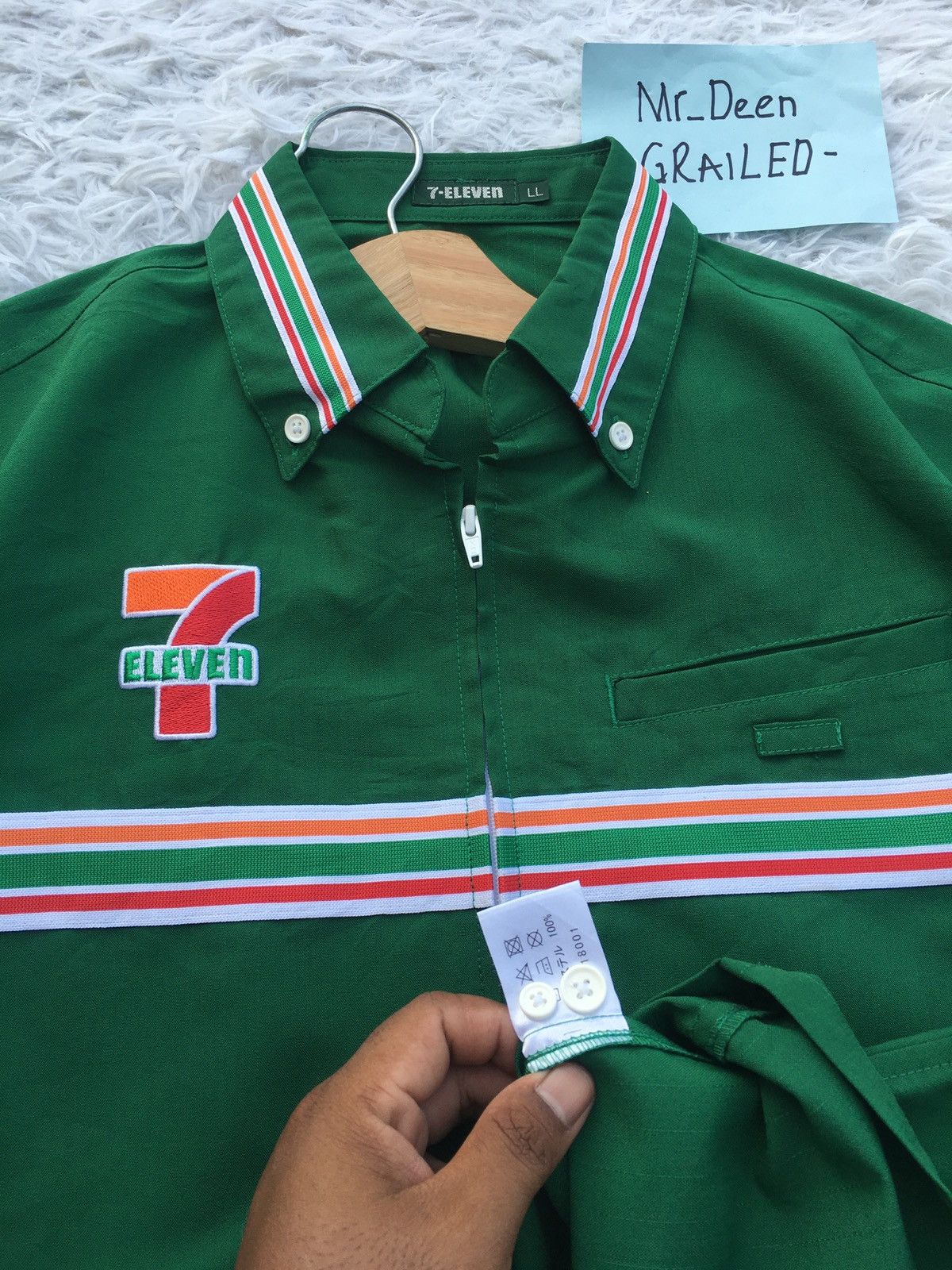 Japanese Brand Rare 7 Eleven Uniform Staff Long sleeve Shirt Size US XL / EU 56 / 4 - 7 Thumbnail