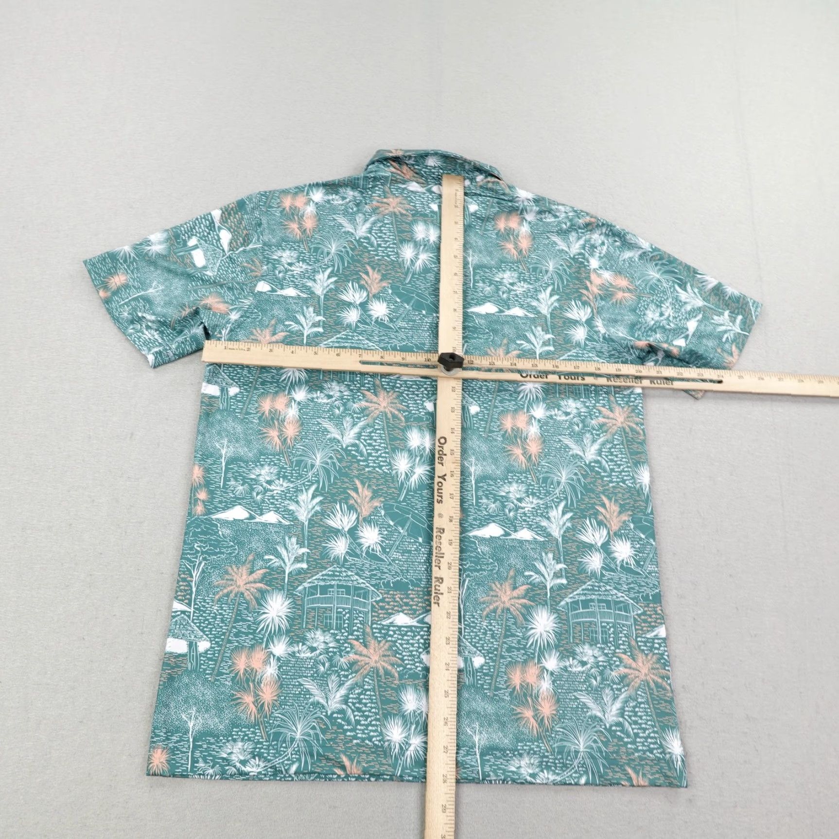Vintage Waggle Polo Shirt Men Medium Green Lakewoods Golf Benefit Palm Print Performance Size US M / EU 48-50 / 2 - 5 Thumbnail