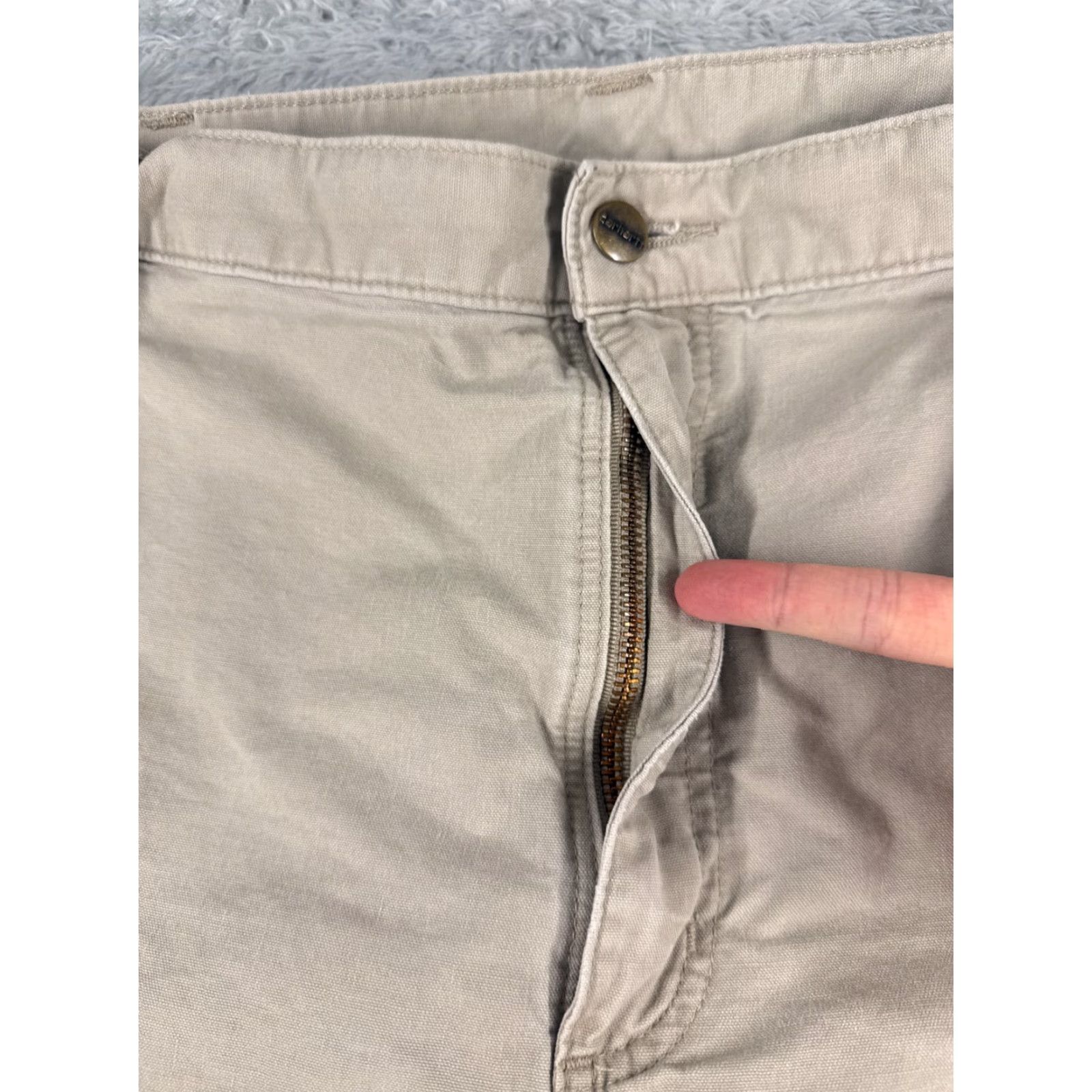 Carhartt Carhartt Pants Men 42 Beige Utility Work Pants 100% Cotton Canvas Relaxed Straight 5-Pocket Carpenter Workwear Mens Size US 42 / EU 58 - 5 Thumbnail