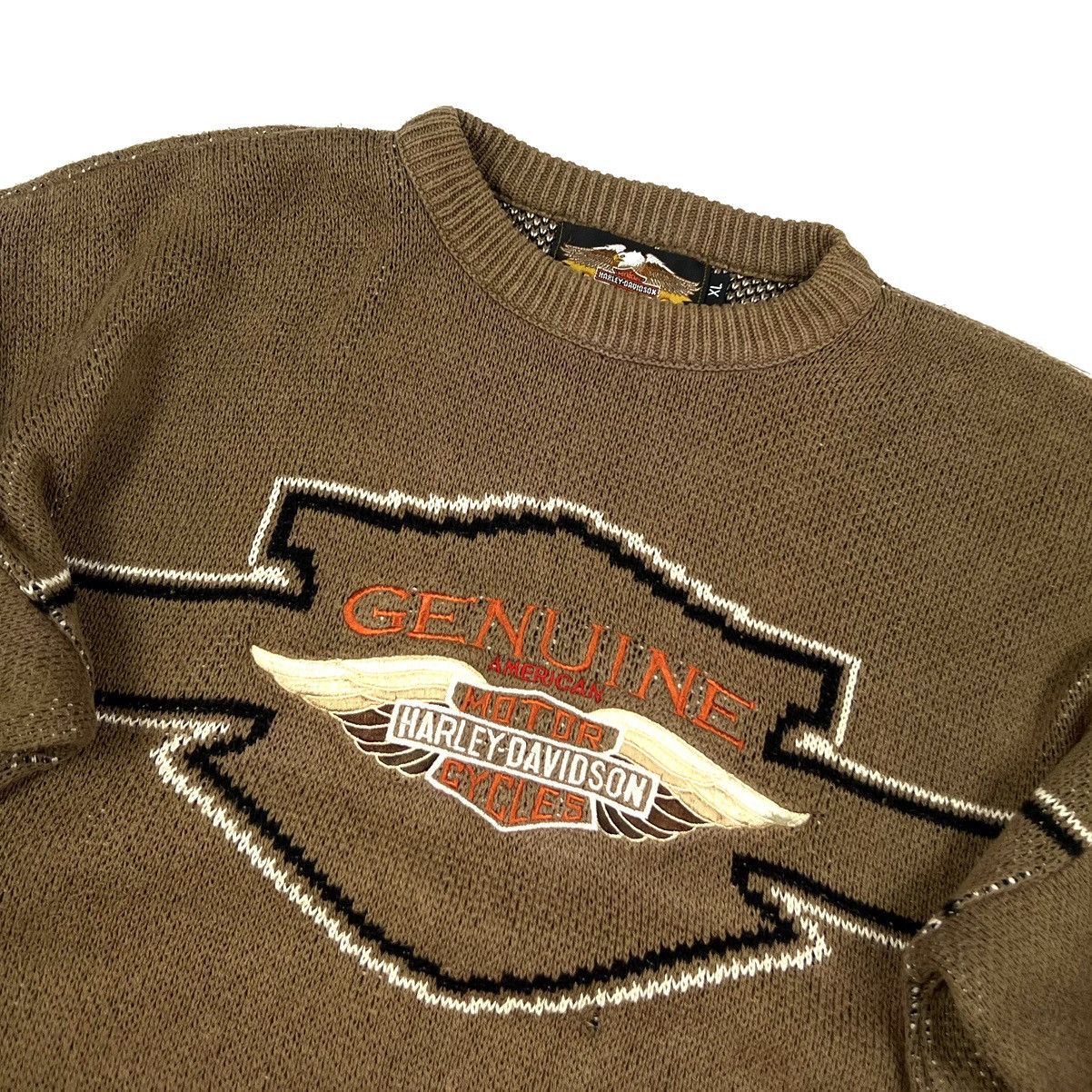 Harley Davidson × Vintage Vintage Harley Davidson USA Big Logo Knit Sweater Size XL Size US XL / EU 56 / 4 - 4 Thumbnail
