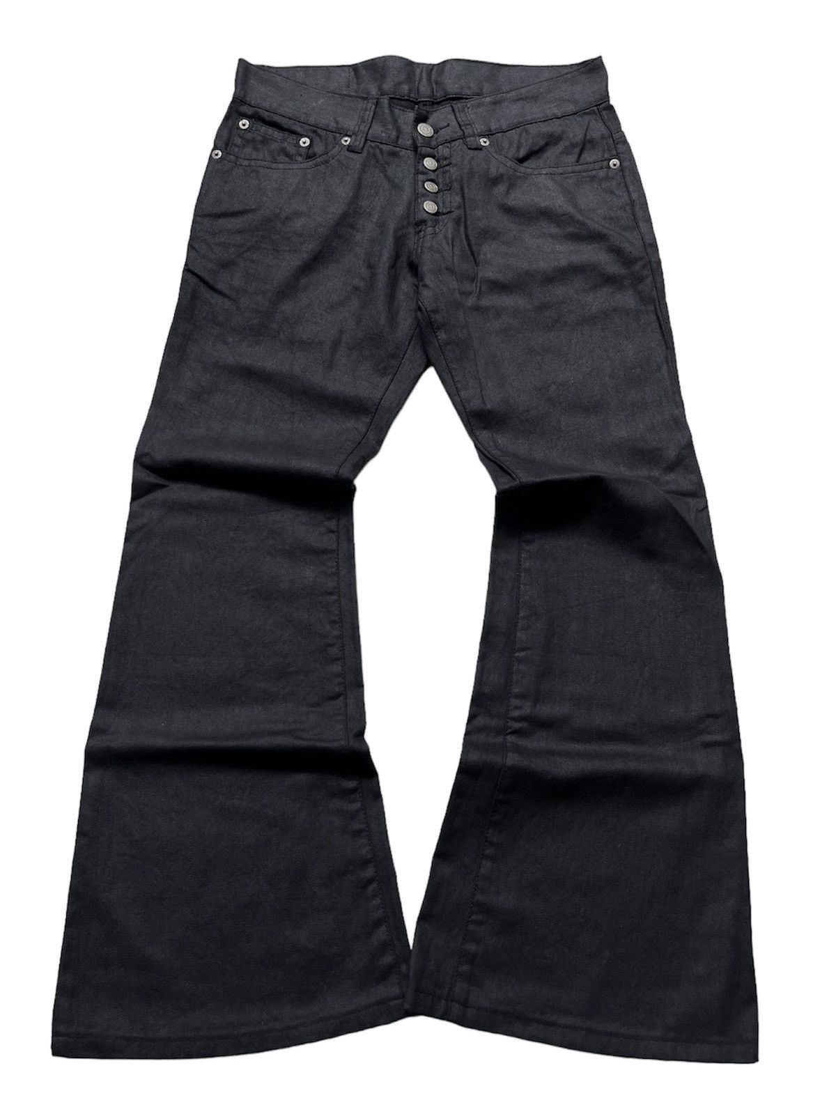 Pre-owned If Six Was Nine X Le Grande Bleu L G B Tornado Mart Waxed Flared Jeans In Black