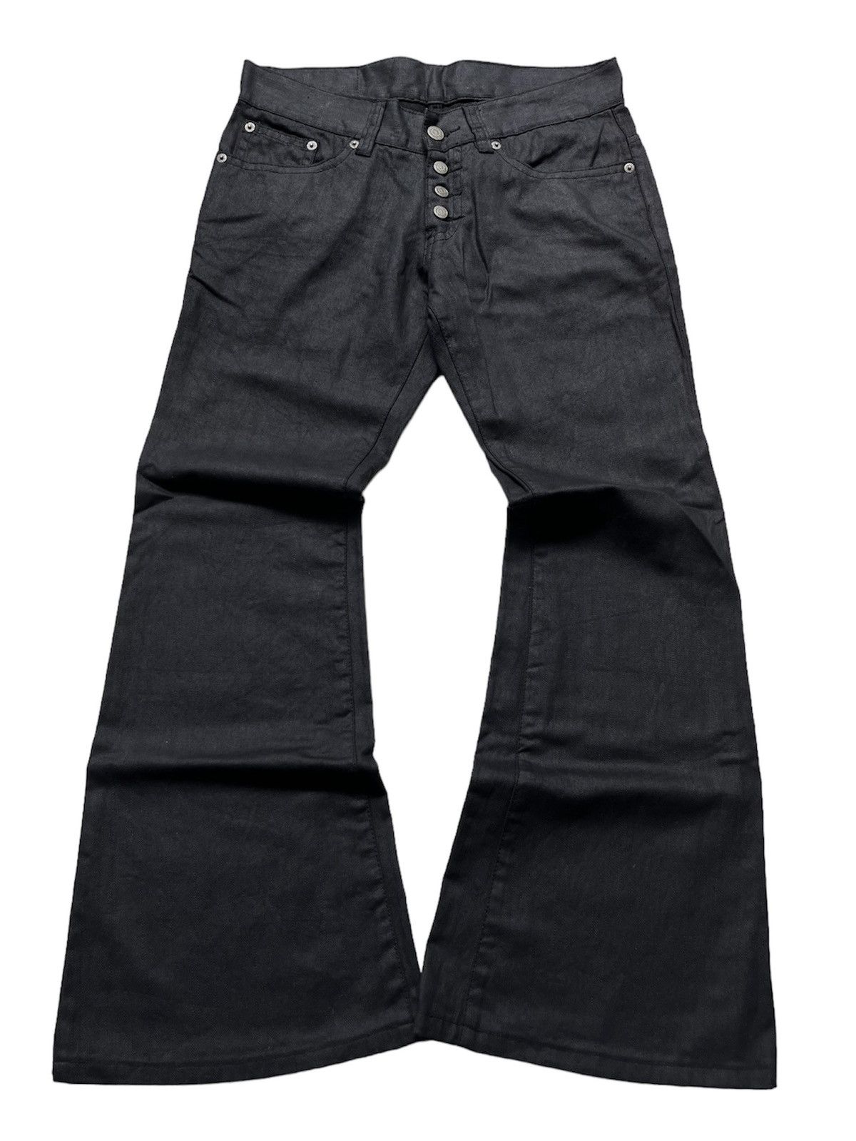 image of If Six Was Nine x Le Grande Bleu L G B Tornado Mart Waxed Flared Jeans in Black, Men's (Size 30)