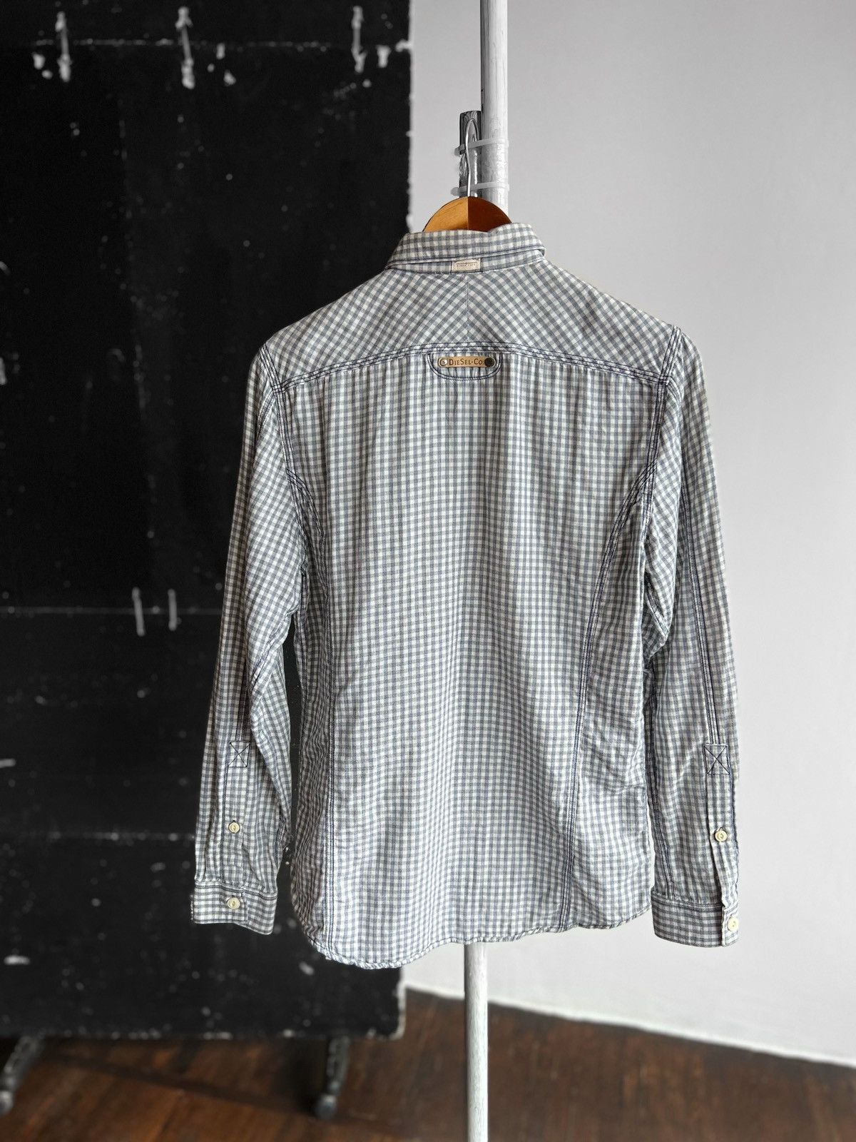 Designer × Diesel Diesel Mens Flannel Long Sleeve Button Shirt Checked Pattern Size US S / EU 44-46 / 1 - 3 Thumbnail