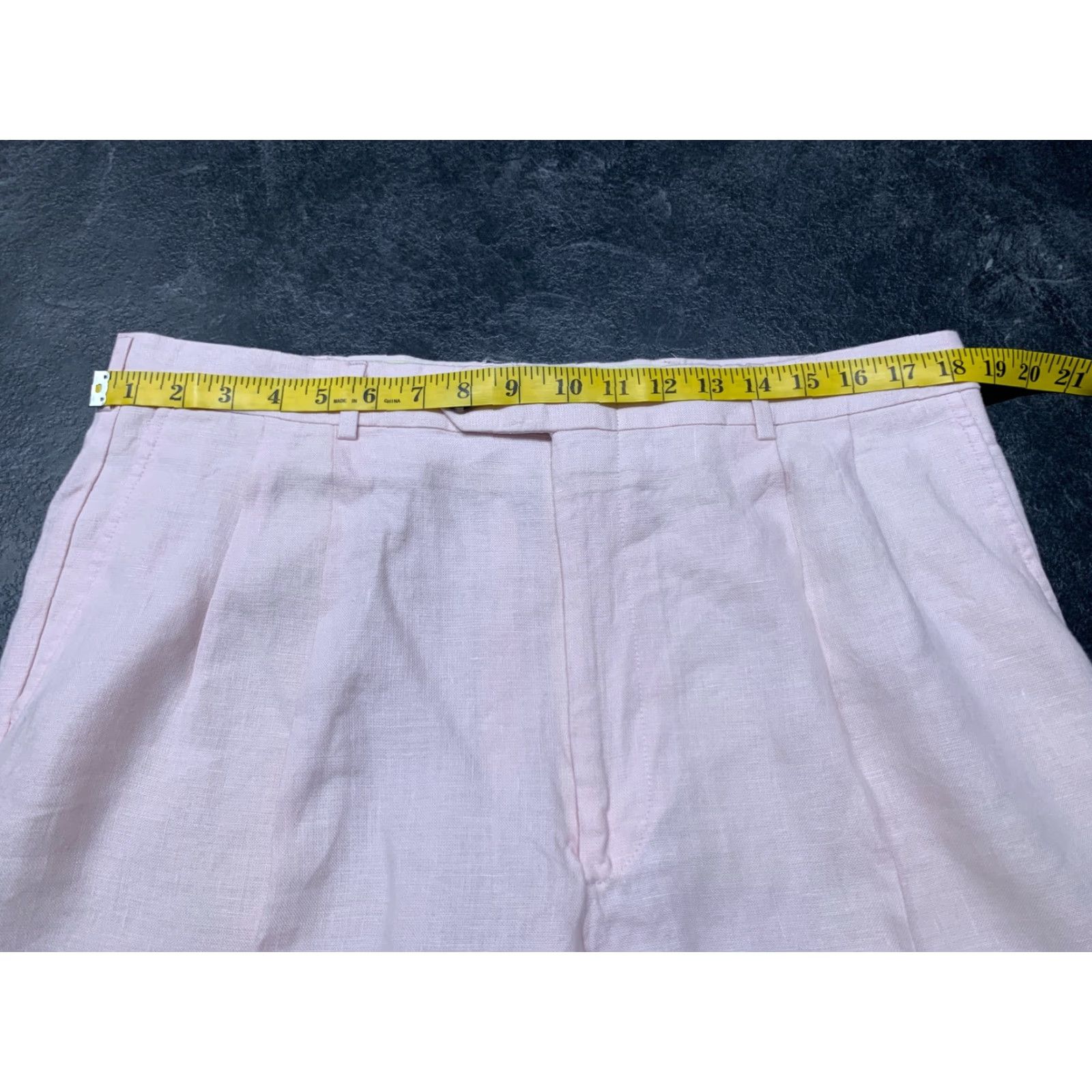 Berle Berle Linen Bermuda Shorts Mens 36 Light Pink Classic Casual Beach Size US 36 / EU 52 - 6 Thumbnail