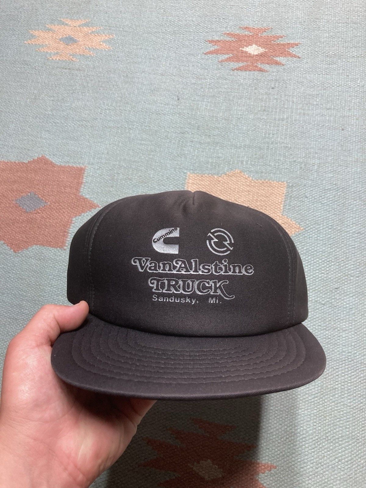 Vintage Vintage SnapBack hat VanAlstine truck Michigan Cummins black Size ONE SIZE - 2 Thumbnail