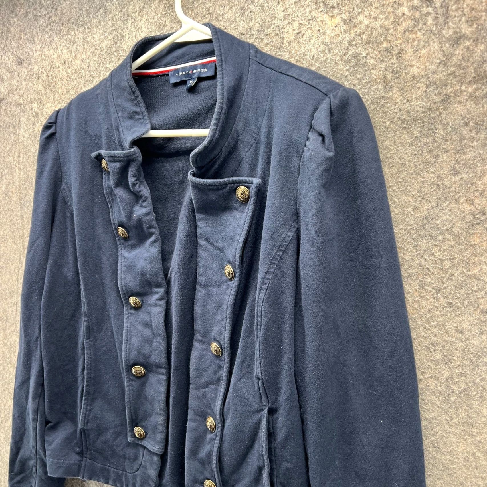 Tommy Hilfiger VINTAGE Tommy Hilfiger Jacket Womens Large Blue Gold Military Band Double Breasted Vtg Jacket Women Large Blue Gold Military Style Size L / US 10 / IT 46 - 4 Thumbnail
