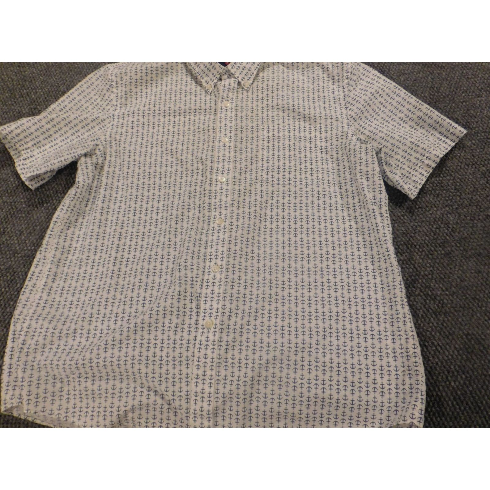 Vintage Saddlebred Mens Shirt Extra Large Blue achors regular button down Easy Care Size US XL / EU 56 / 4 - 2 Thumbnail
