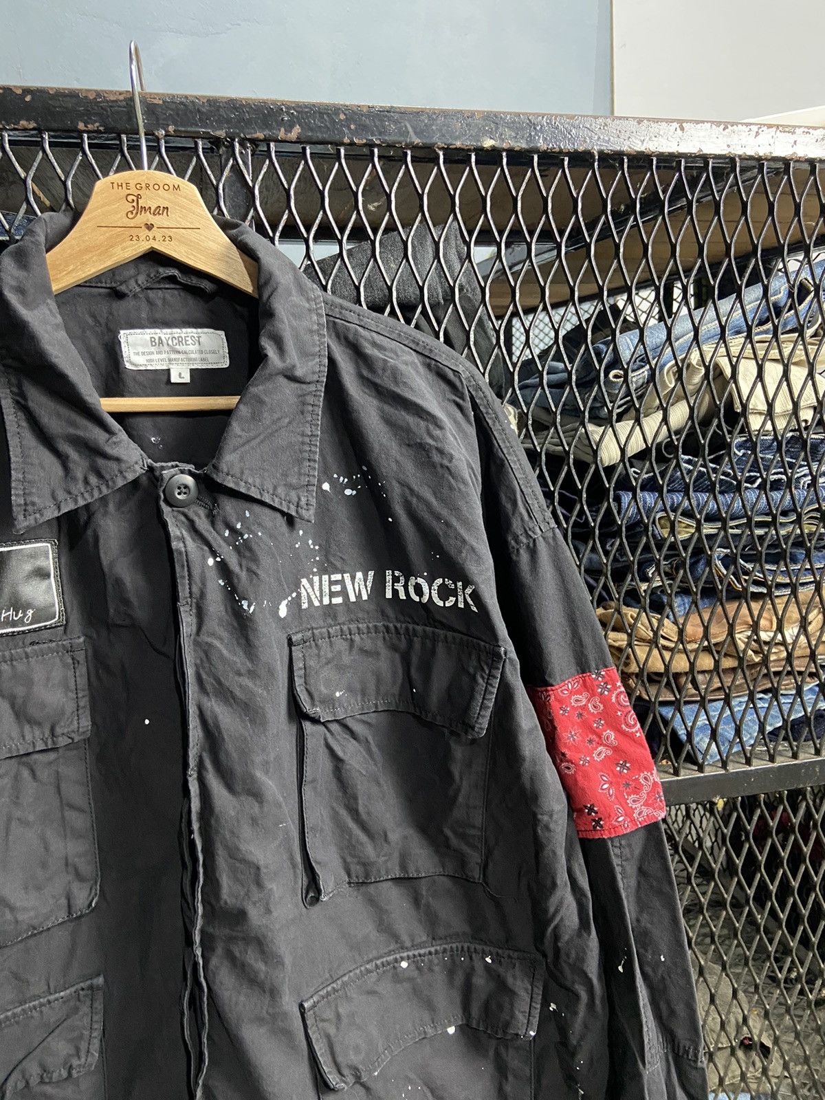 If Six Was Nine × Le Grande Bleu (L.G.B.) × Other Rare Hand Painted Baycrest Oi! Oi! Military Jacket Size US L / EU 52-54 / 3 - 2 Thumbnail