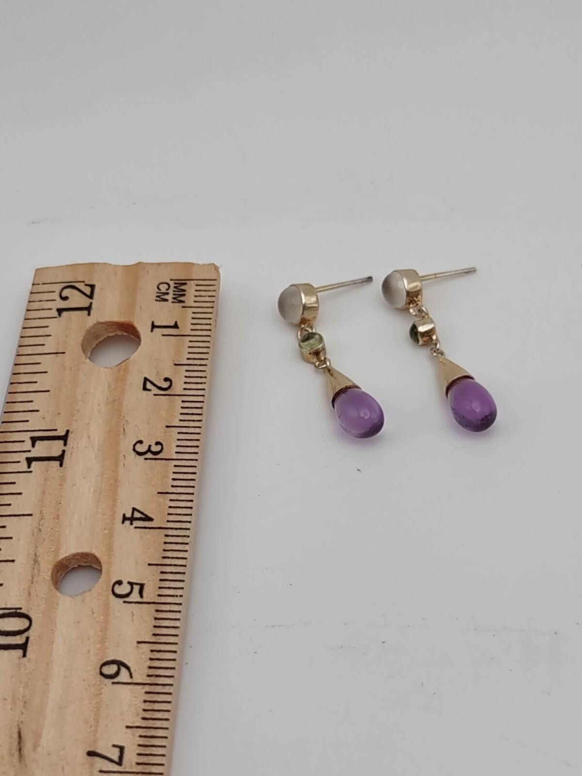 The Unbranded Brand 925 Sterling Silver Multi-Color Stone Dangle Earrings 2.4g Size ONE SIZE - 5 Thumbnail