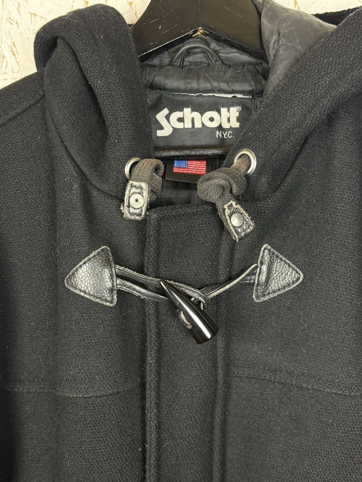 Schott Vintage Schott NYC Warren Wool Duffle Coat Black Size US XL / EU 56 / 4 - 6 Thumbnail