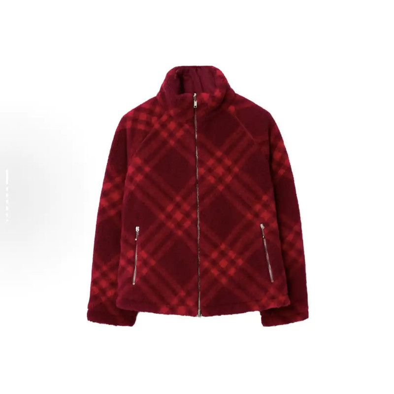 Burberry Burberry Red Wool Women's Jacket Size ONE SIZE - 1 Thumbnail