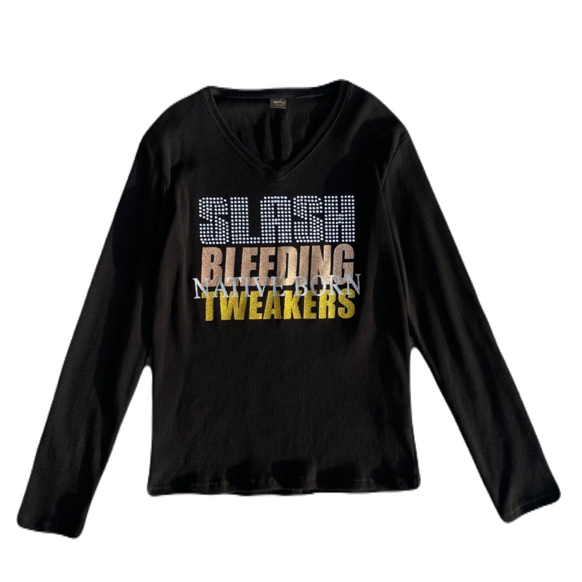 If Six Was Nine 2000s Japanese archive Glitter Poem V-neck Long Sleeve Tee Size US S / EU 44-46 / 1 - 2 Thumbnail