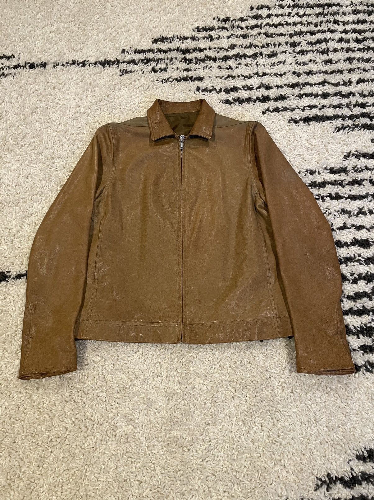 Rick Owens Rick Owens SS19 Mustard Brad Goat Leather Jacket (Babel) Size US L / EU 52-54 / 3 - 1 Thumbnail