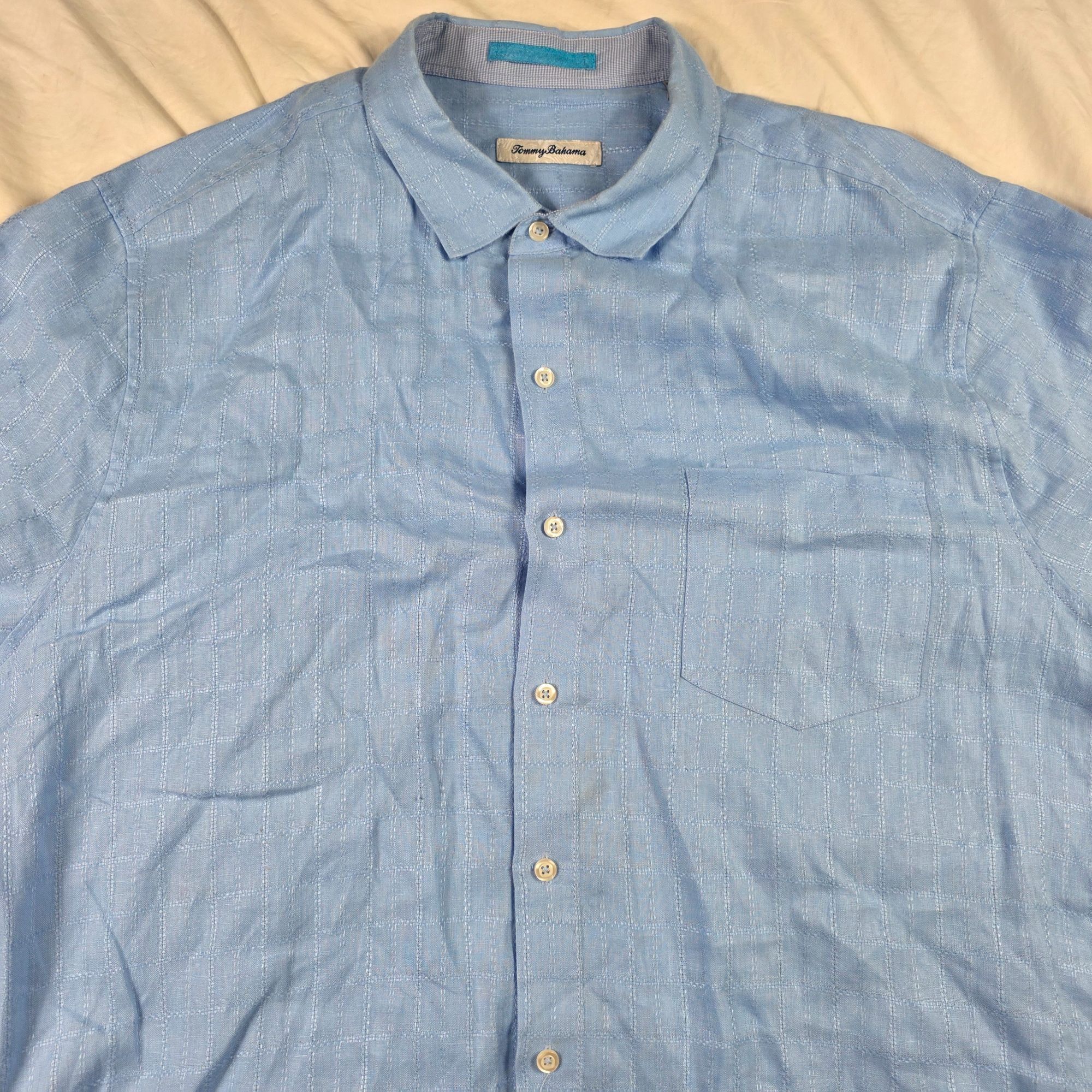 Tommy Bahama Tommy Bahama Mens 2XL Blue Button Up Short Sleeve Shirt Ligh Size US XXL / EU 58 / 5 - 3 Thumbnail