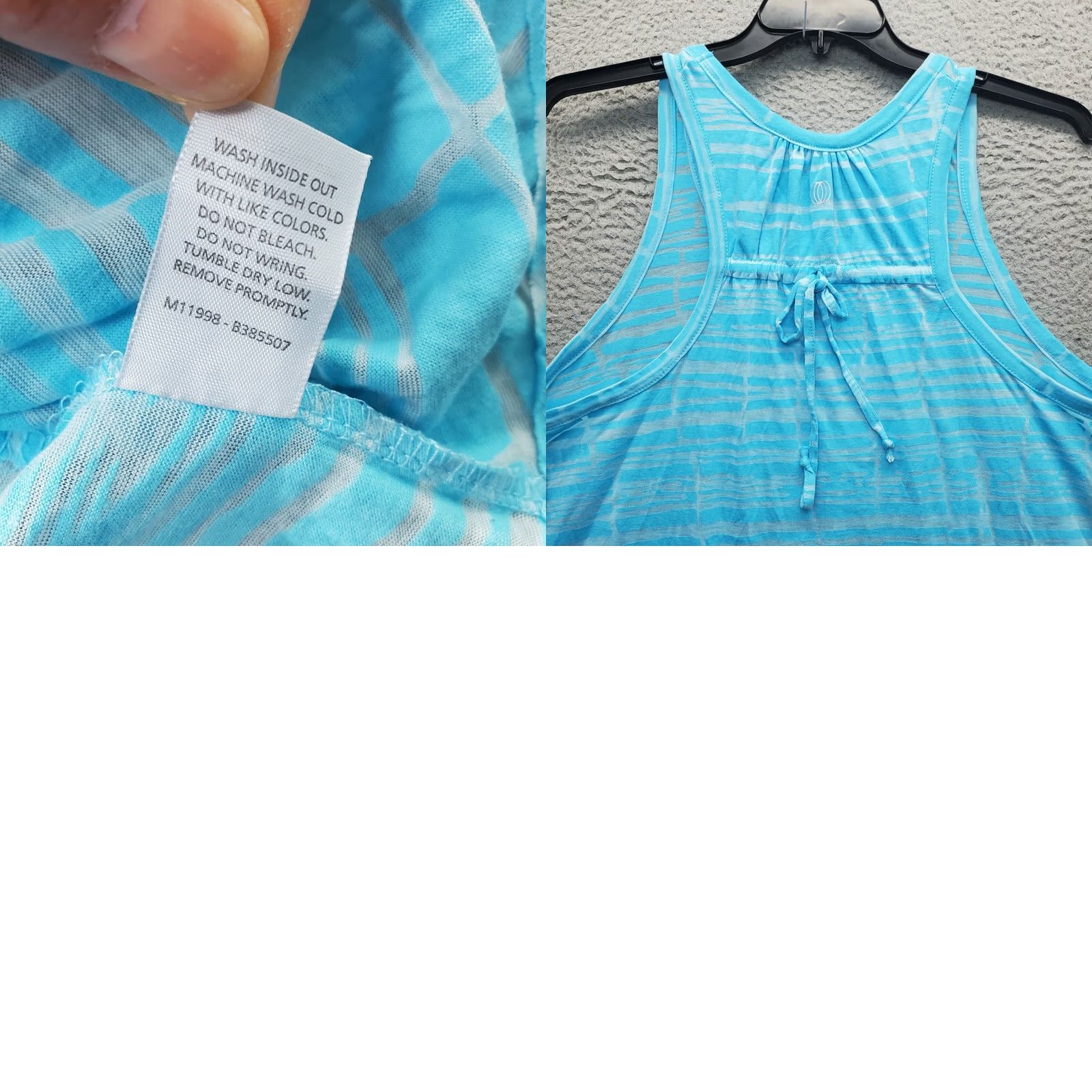 Vintage Balance Collection Loungewear Top Womens XL Multi Stripe Racerback Sharkbite Hem Shirt XS? Size XL / US 12-14 / IT 48-50 - 8 Thumbnail