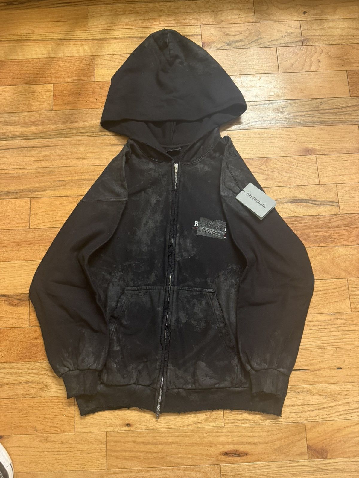 Balenciaga FW22 RUNWAY Balenciaga Gaffer Mud Dirt Zip-up Hoodie