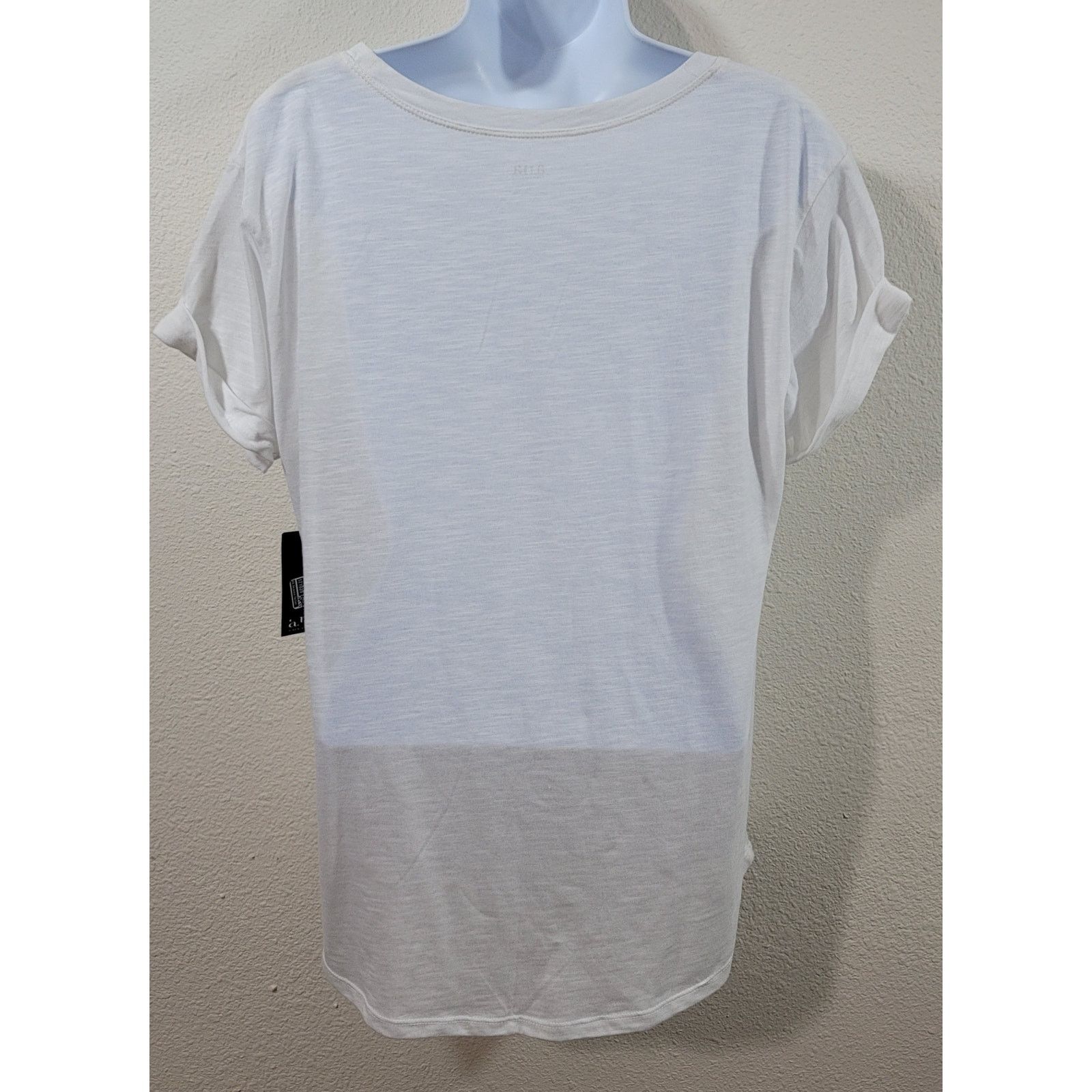 Other A.N.A. White Slub Knit Love More Shirt Top Large NWT Size L / US 10 / IT 46 - 2 Thumbnail