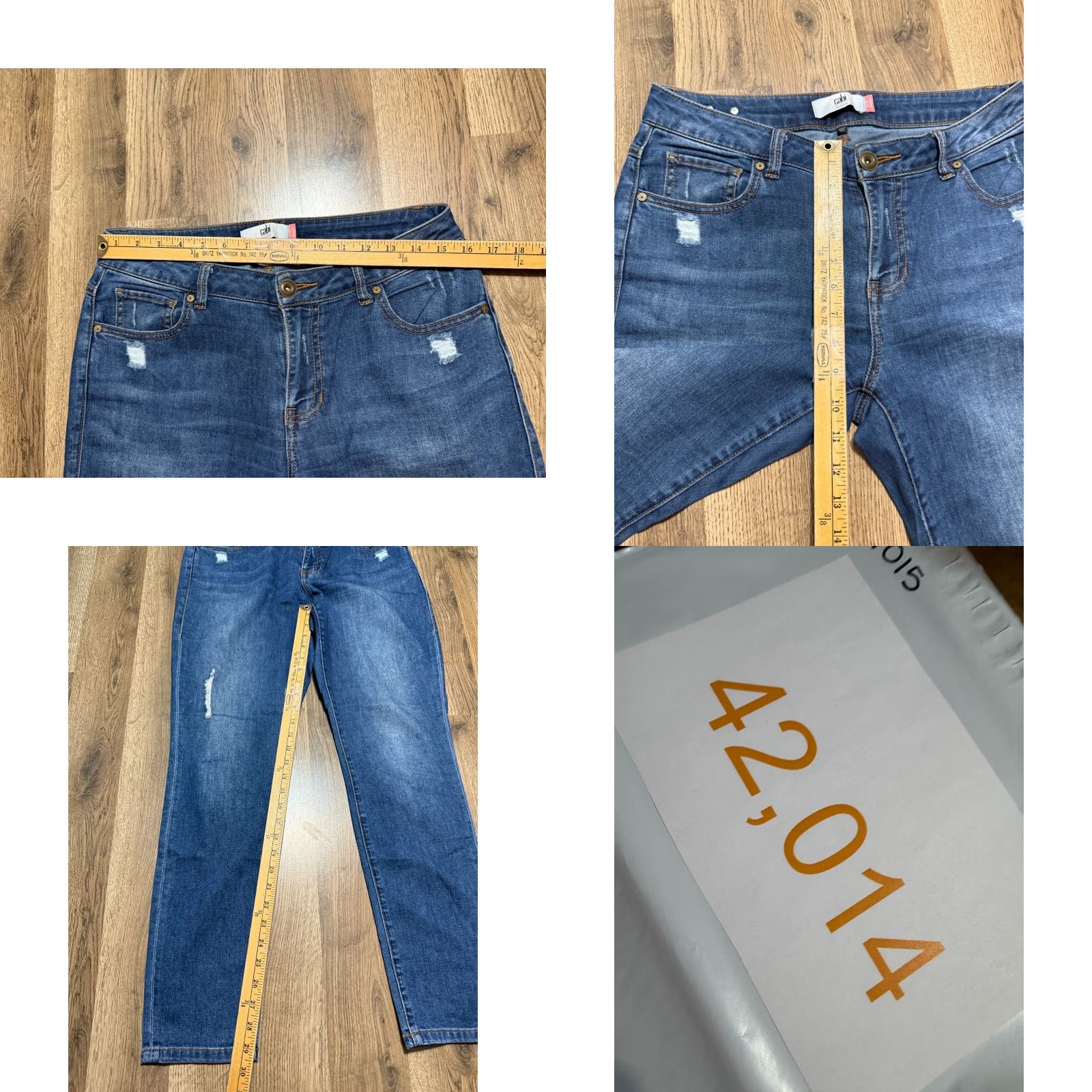 Vintage Cabi Jeans Women's Size 10 Blue Denim Curvy Skinny Jeans High Rise Distressed Slim Fitted Leg Denim Jeans Womens Mens? Size 32" / US 10 / IT 46 - 8 Thumbnail
