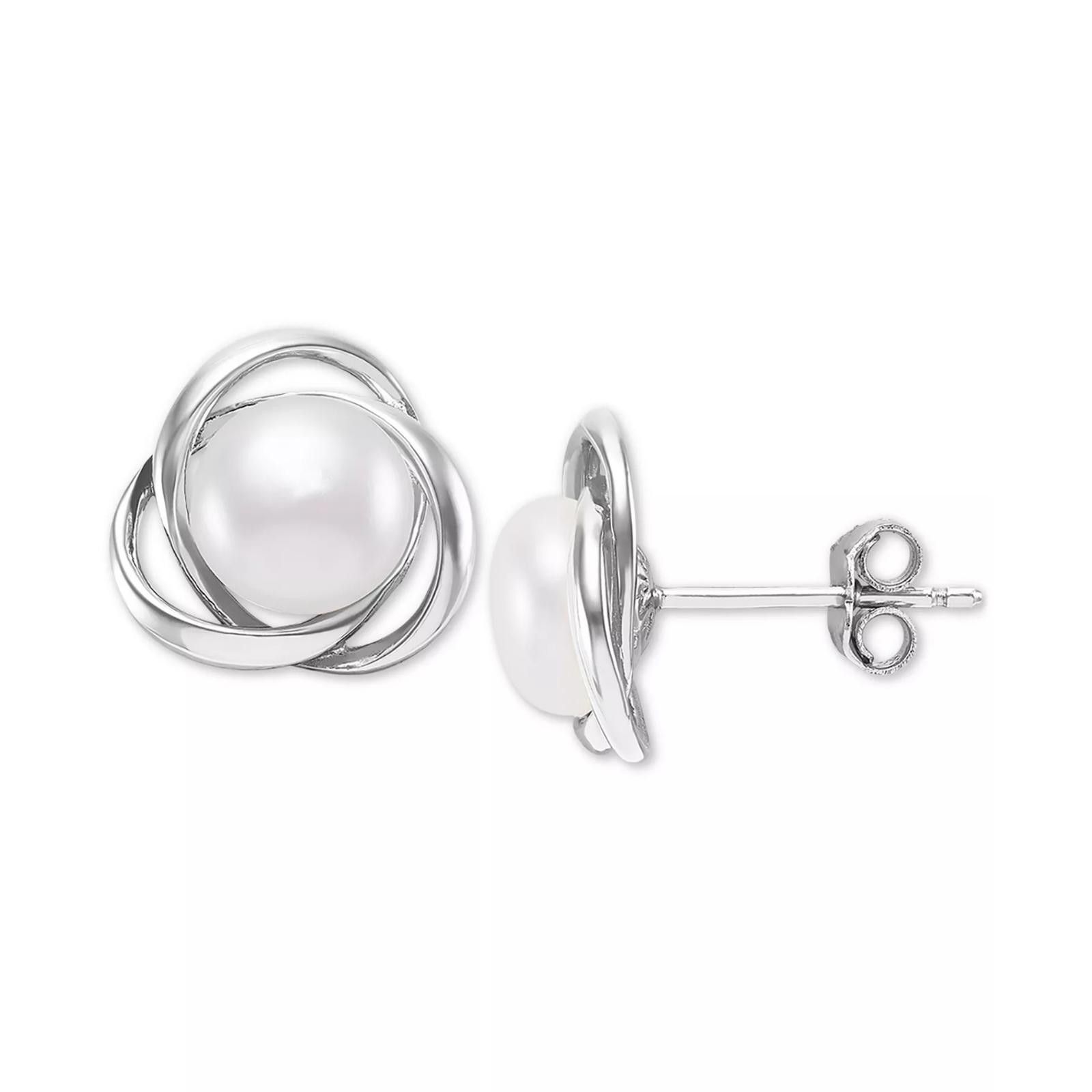 Giani Bernini Giani Bernini Cultured Freshwater Pearl Knot Stud Earrings Size ONE SIZE - 1 Thumbnail