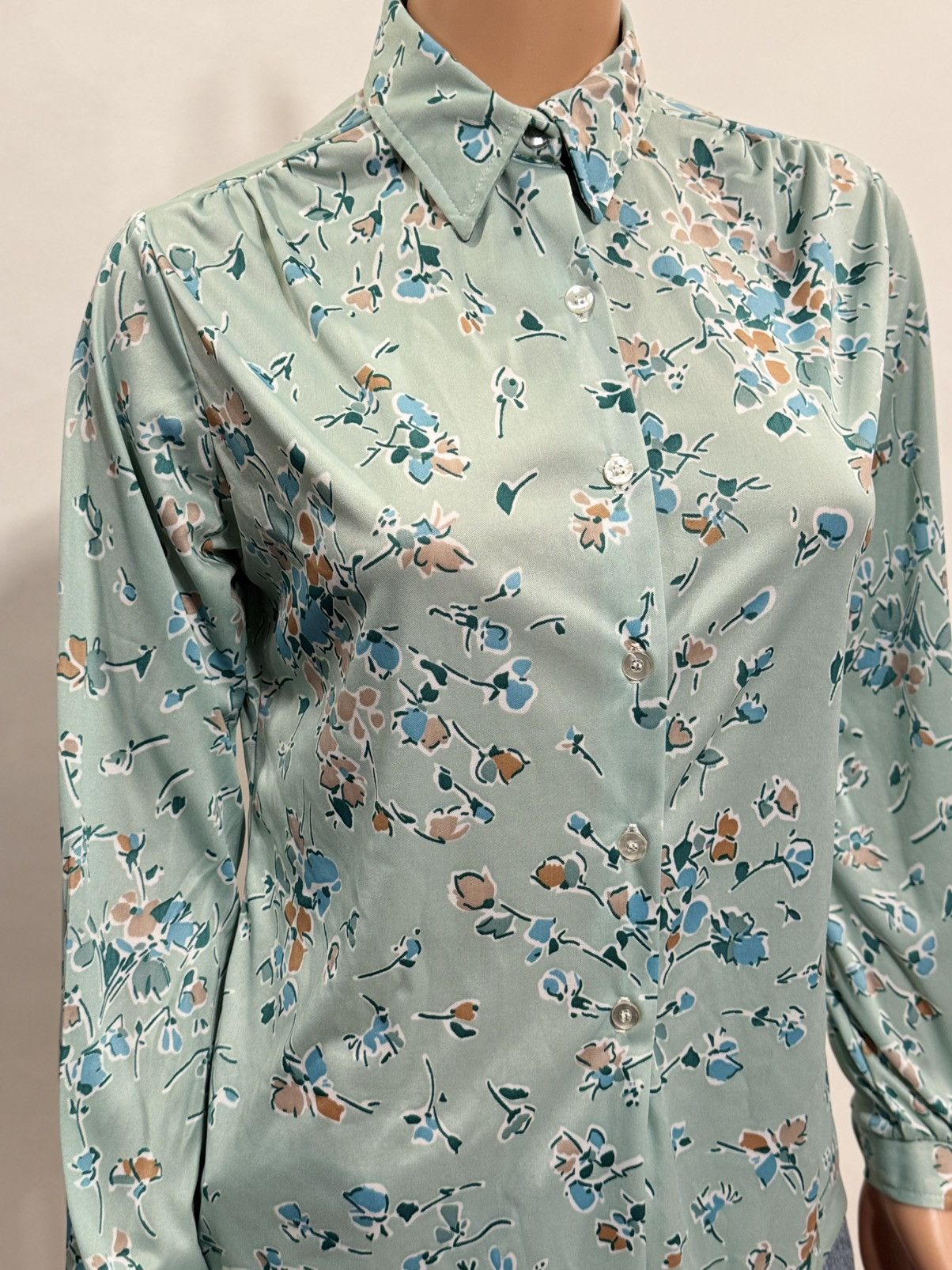 Vintage Women’s 1970’s Made in USA Floral Print Shirt Size XL / US 12-14 / IT 48-50 - 3 Thumbnail