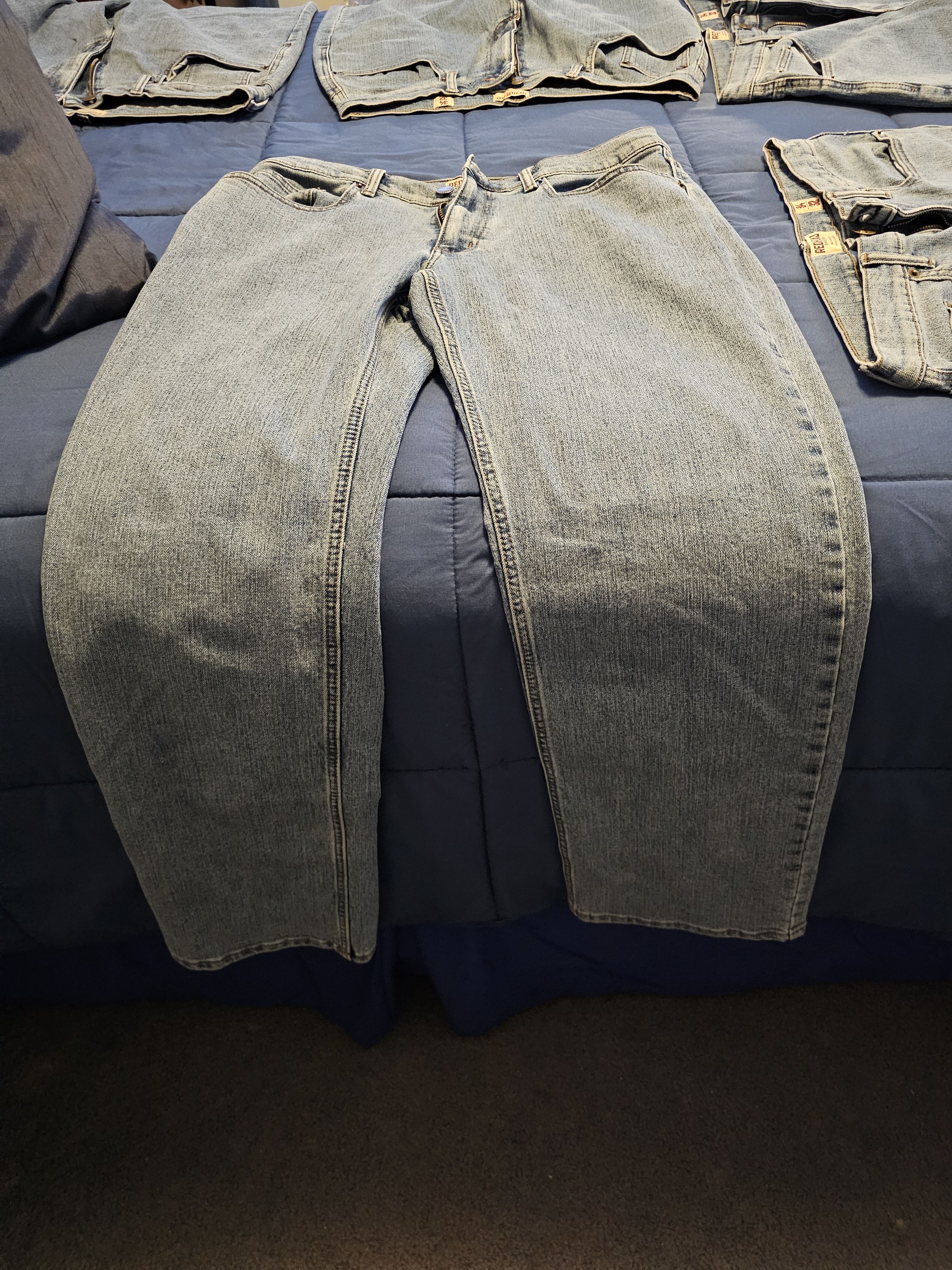 Redhead relaxed flex denim jeans mens light wash 34X32 lot of five Size US 34 / EU 50 - 1 Thumbnail