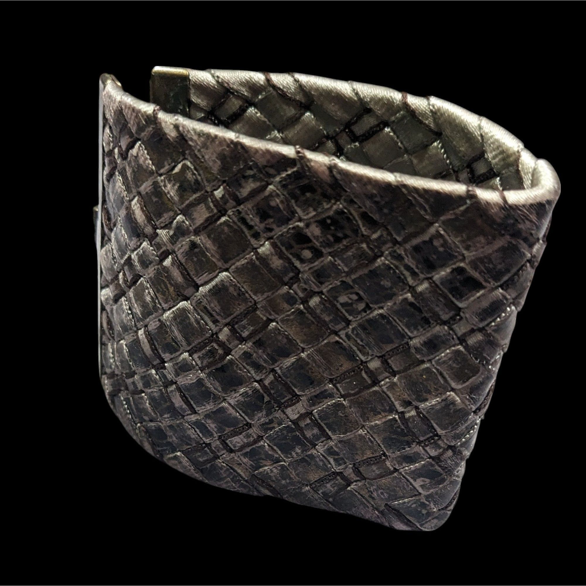 Other Distressed Metallic Wide Woven Ribbon Bracelet Size ONE SIZE - 5 Thumbnail