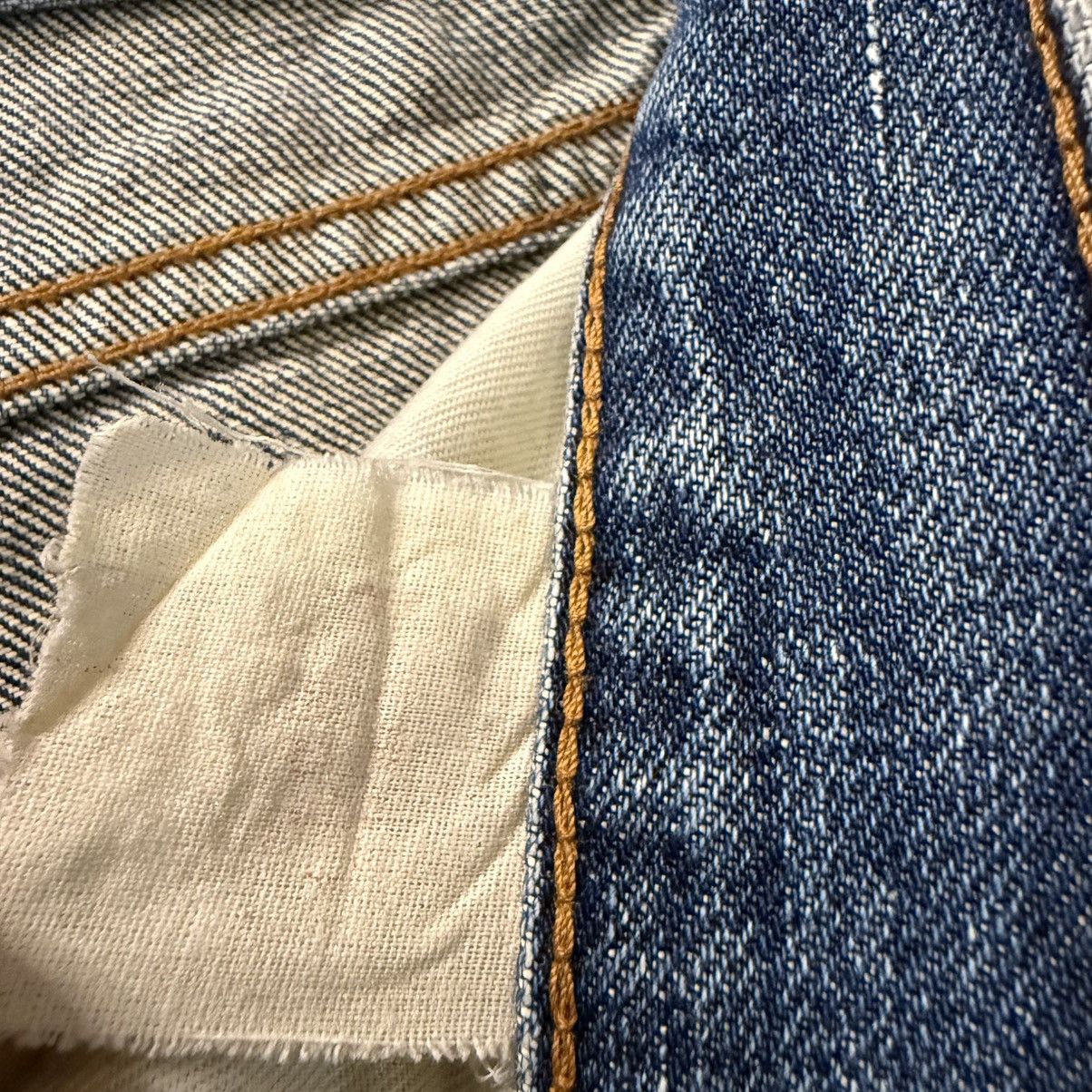 Engineered Garments × Levi's Vintage 90s Levis 503 Distressed Ripped Faded Aging Denim Size US 33 - 16 Thumbnail