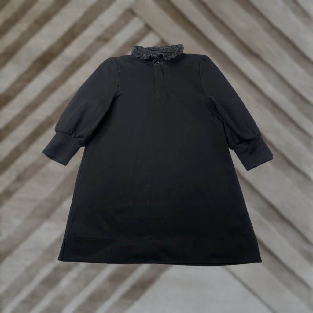 Vintage Tuckernuck Pomander Place Shirt Dress Womens Medium Black Terry Polyester Short Pullover Solid Dress Length M Size M / US 6-8 / IT 42-44 - 1 Thumbnail