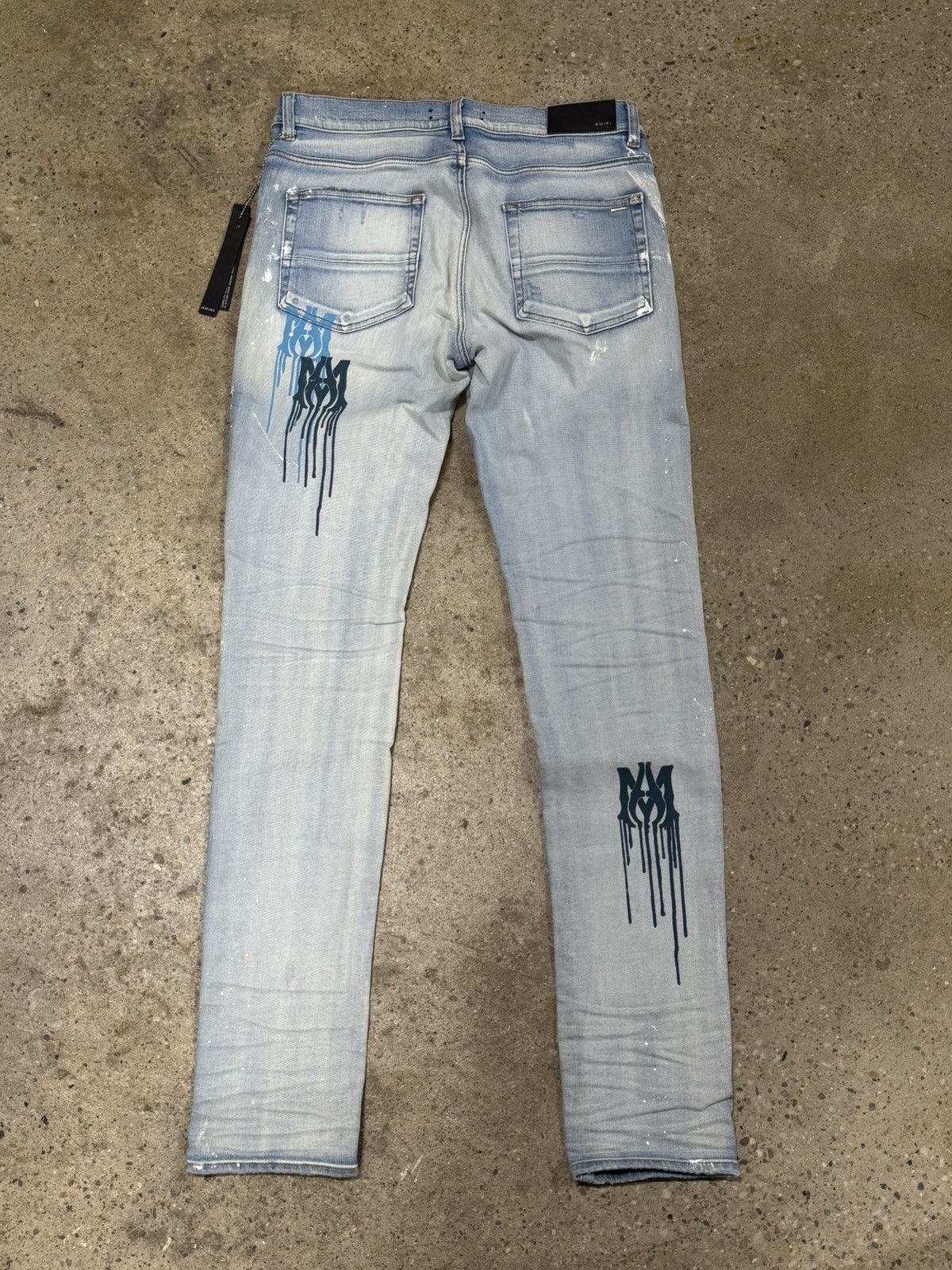 Amiri MA Dripping Blue Jeans NEW 1500$