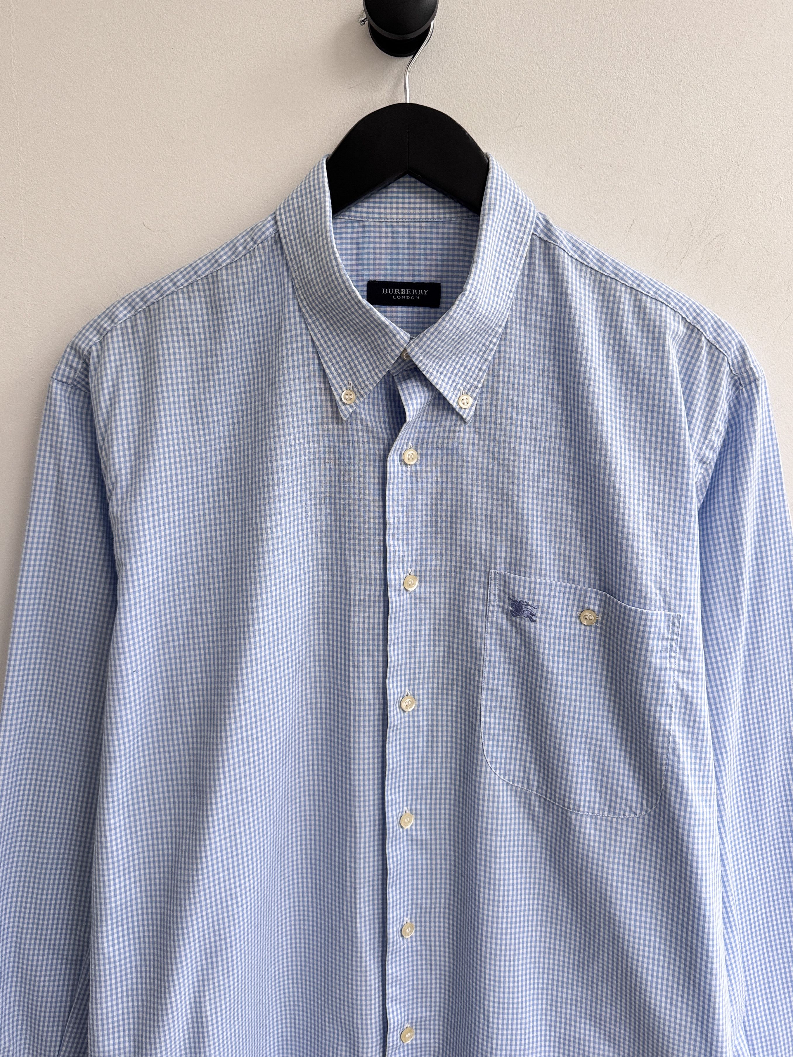 Burberry Burberry Blue Check Button Up Shirt Size US XL / EU 56 / 4 - 2 Thumbnail