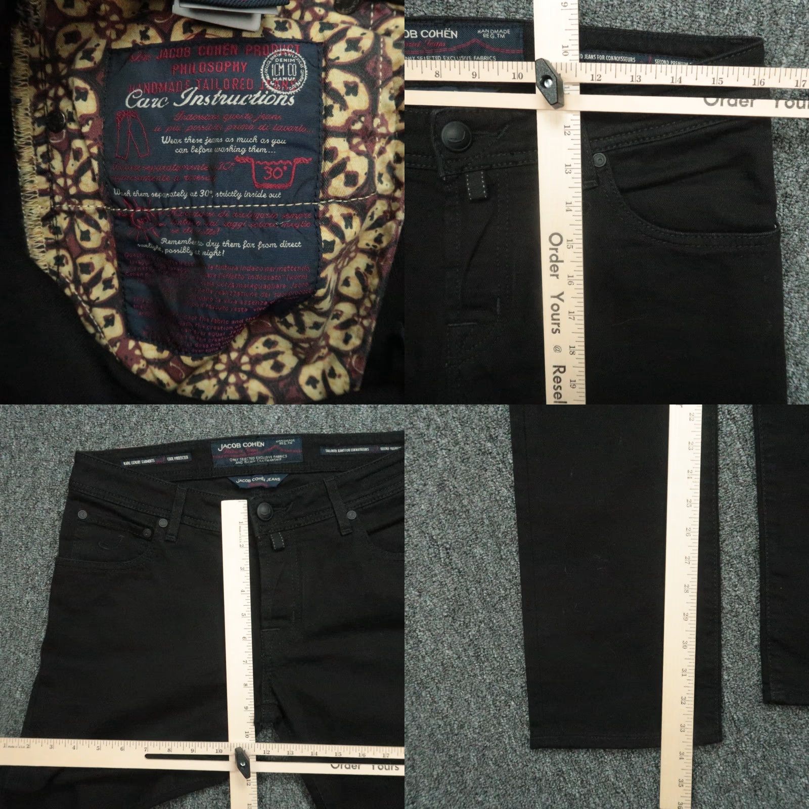 Jacob Cohen Jacob Cohen Jeans Men 31x34 Black 5 Pocket Straight Button Fly Vintage No Size US 31 - 8 Thumbnail