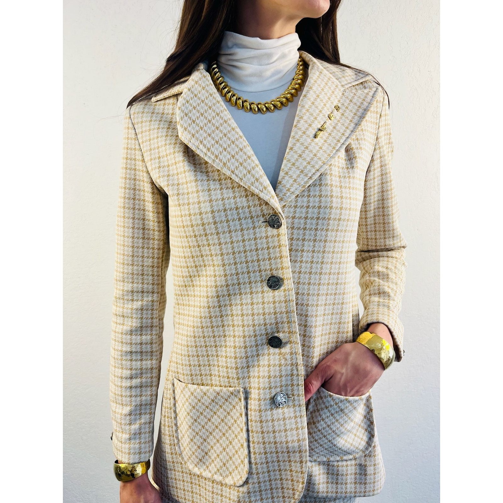 Other 70s Houndstooth Jacket and Pants Set Size M / US 6-8 / IT 42-44 - 3 Thumbnail