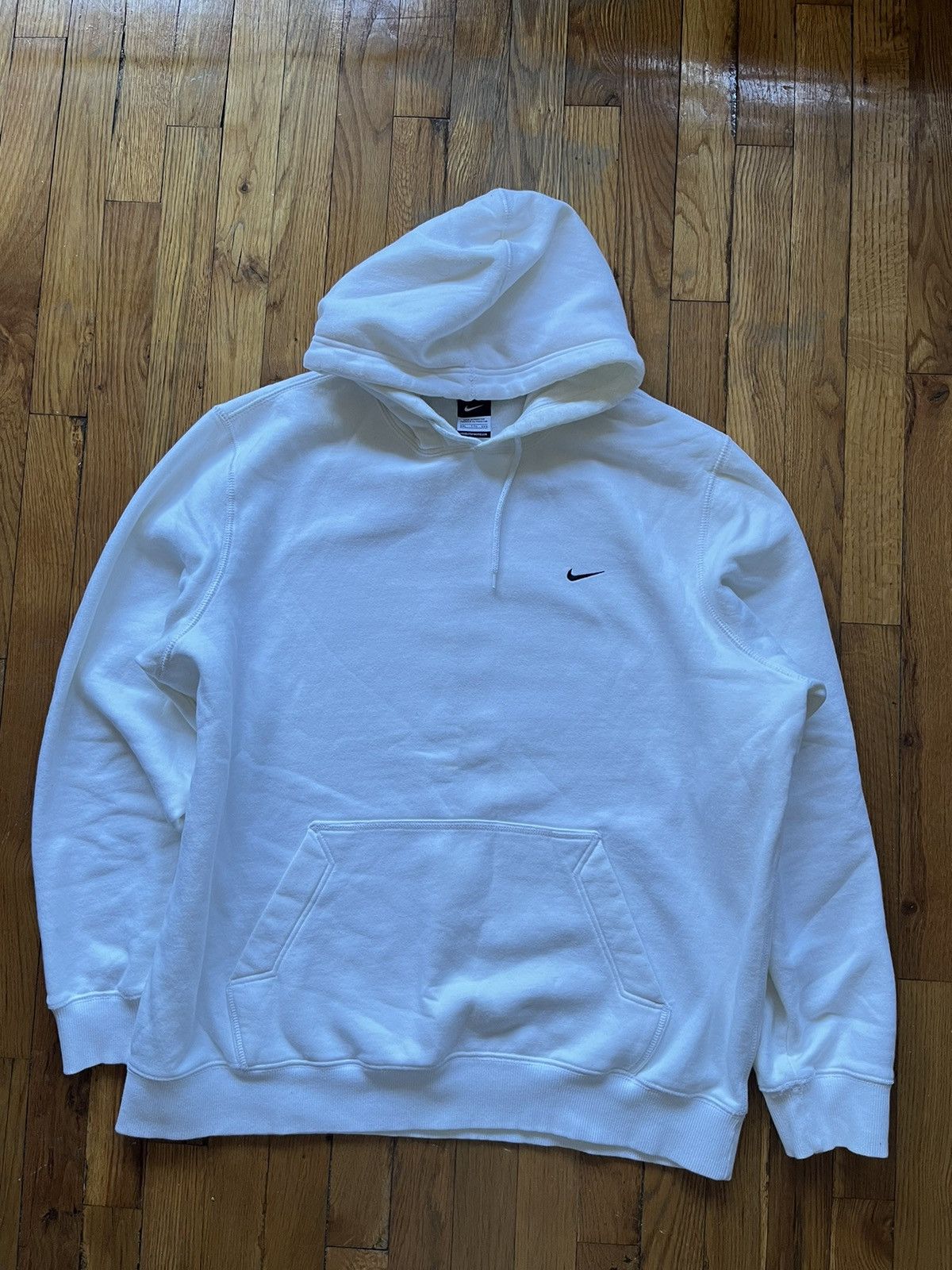 Nike Nike Vintage s90 white hoodie basic black logo swoosh rare Size US XXL / EU 58 / 5 - 4 Thumbnail