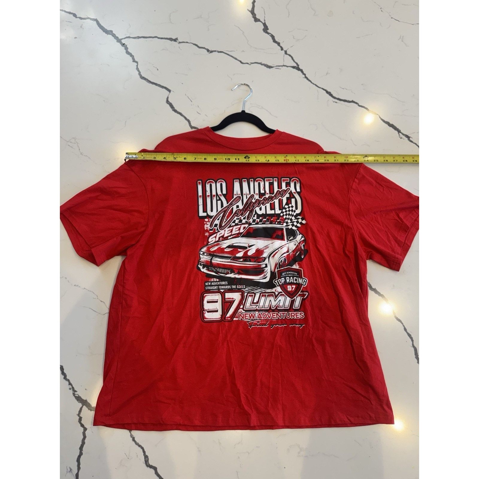 Shein SHEIN Red Graphic T-Shirt Los Angeles California Race Large Size US L / EU 52-54 / 3 - 4 Thumbnail