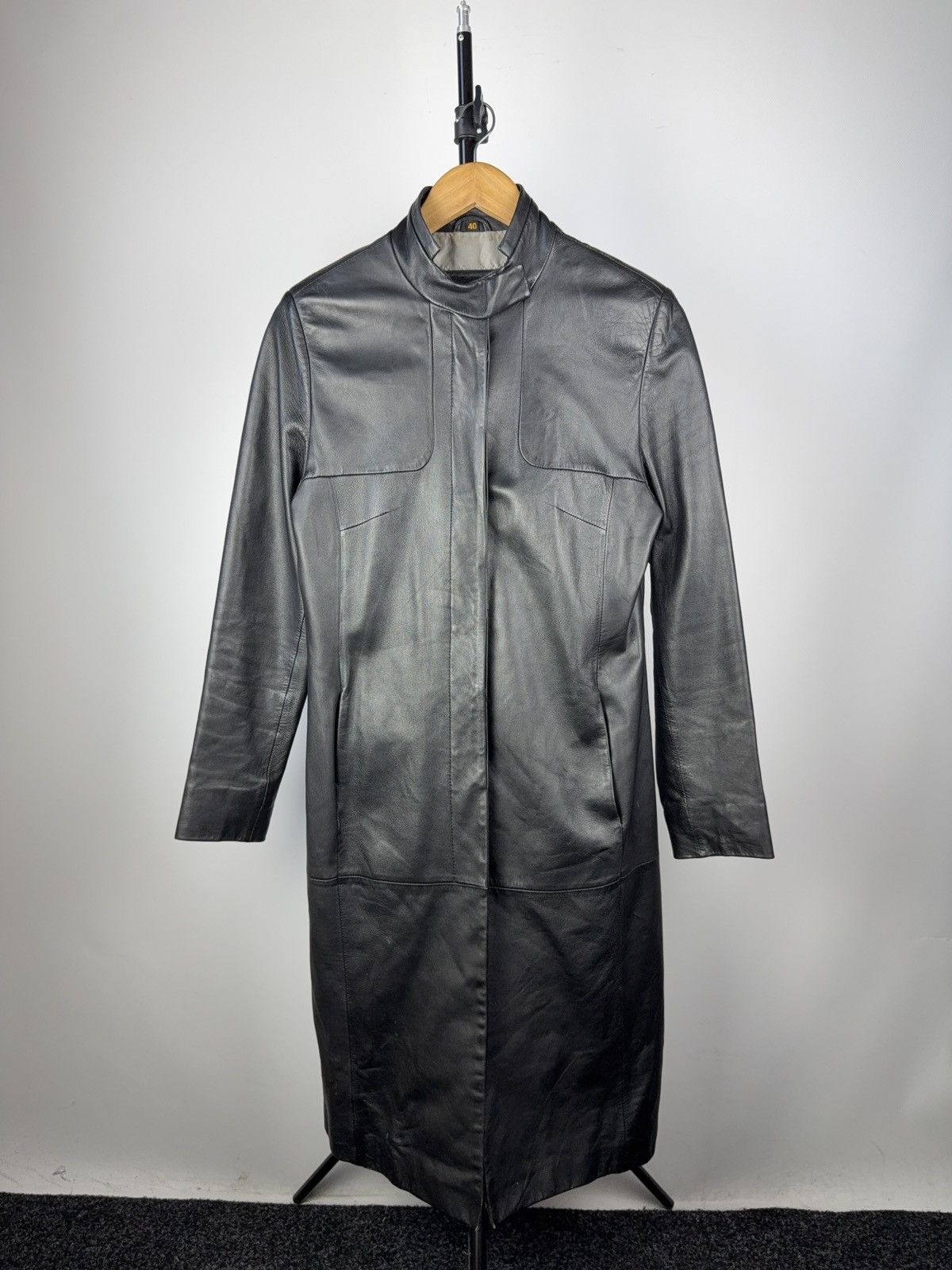 Vintage Vintage 90s Leather Opium Punk Coat Trench Retro Y2K Size M / US 6-8 / IT 42-44 - 1 Thumbnail