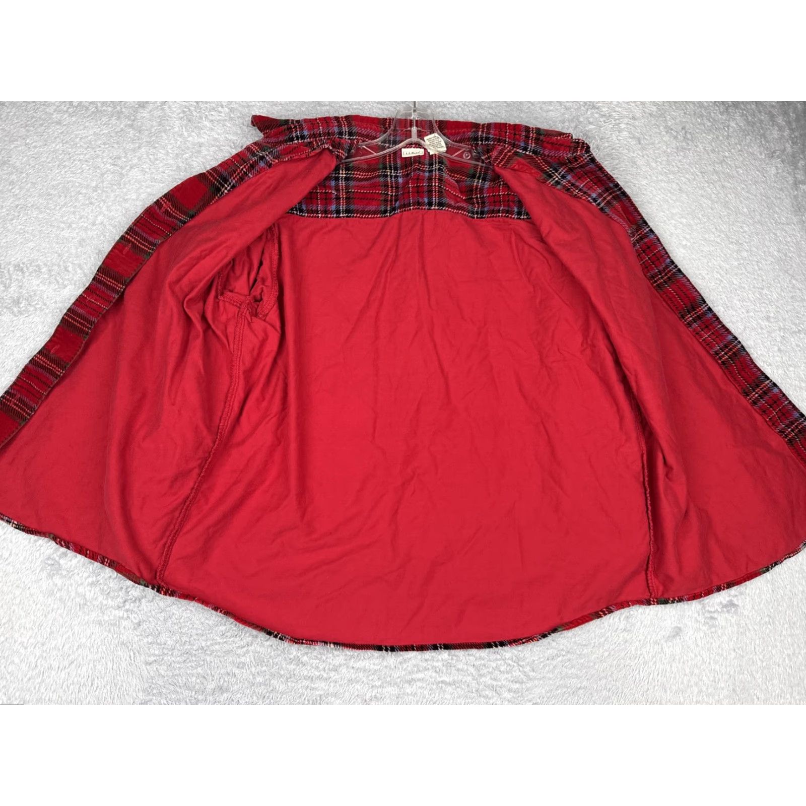 Vintage L.L.Bean Shirt Womens 1X Red Plaid Flannel Button Front Long Sleeve Cotton Hike Size XL / US 12-14 / IT 48-50 - 2 Thumbnail